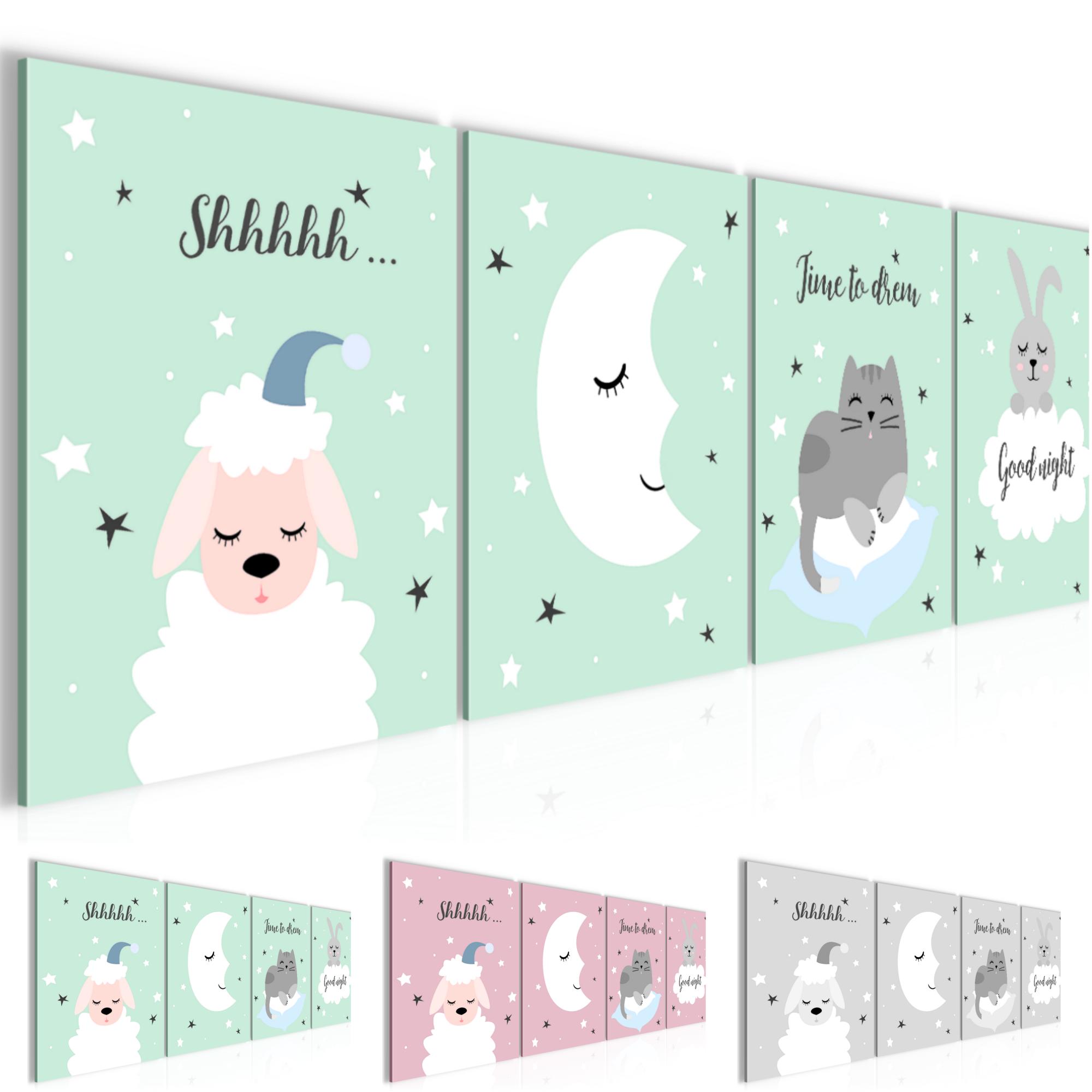 Bilder Set Modern Kinderzimmer Tiere Wandbilder Wohnzimmer XXL 160x50
