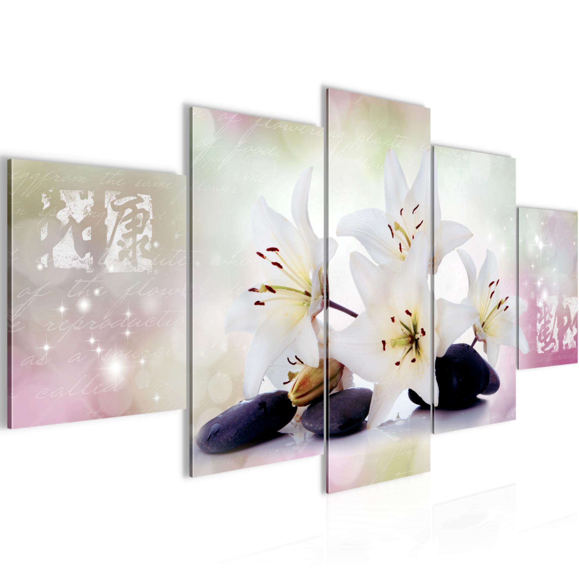 Deko Kunstdruck Leinwand aus Vlies Bild Bilder Wandbild XXL Blumen Orchidee