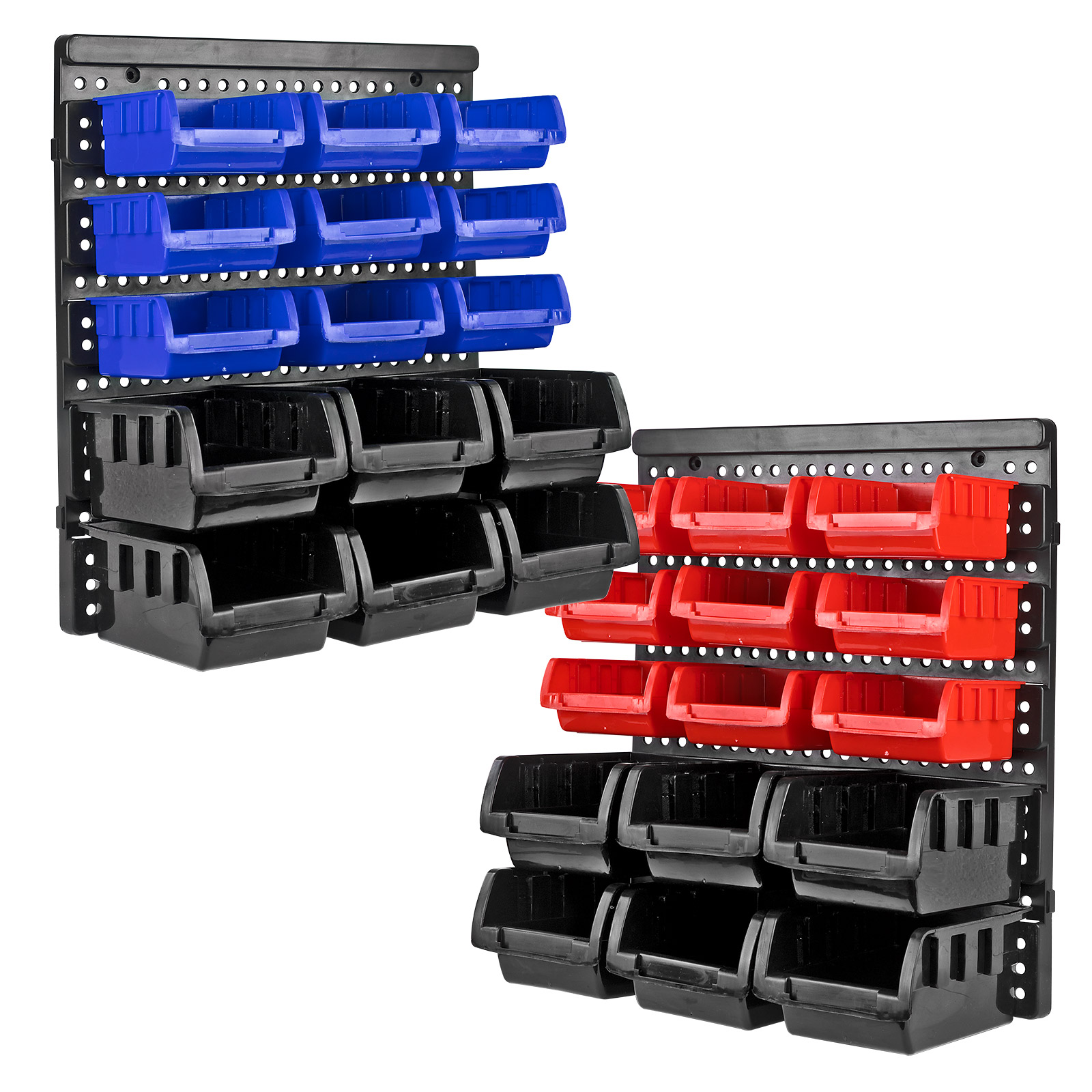 Stapelboxen 30-tlg. Wandregal, Sichtlagerkästen, Lagerkästen, Lagersystem, robust, stapelbar, praktisch, Werkstatt, Garage, Lager