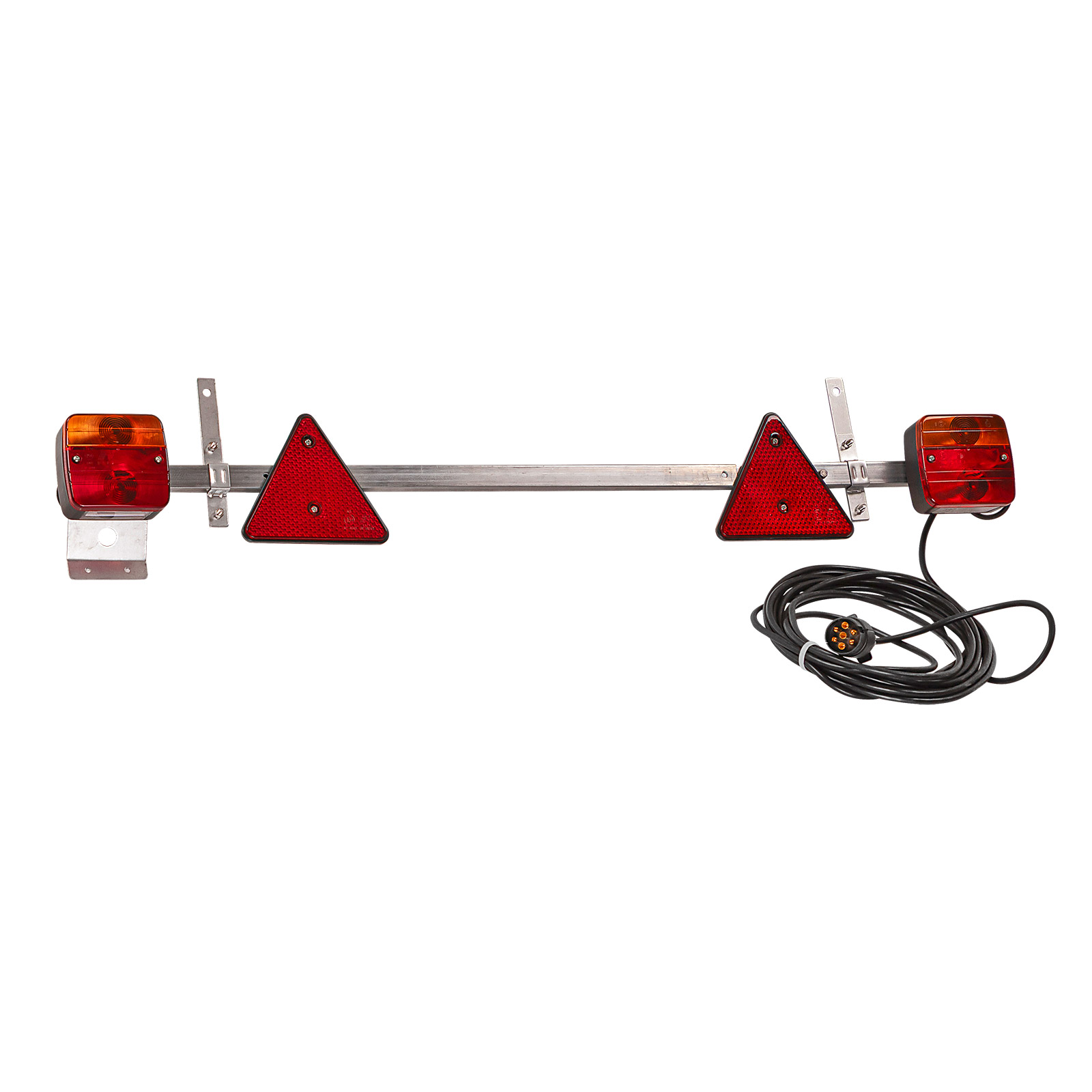 Anhängerbeleuchtung Set 7-polig 12 V Rückleuchten mit Brems- & Blinklicht, Nummernschildhalter, robust & montagefertig, ideal für Anhänger, Trai
