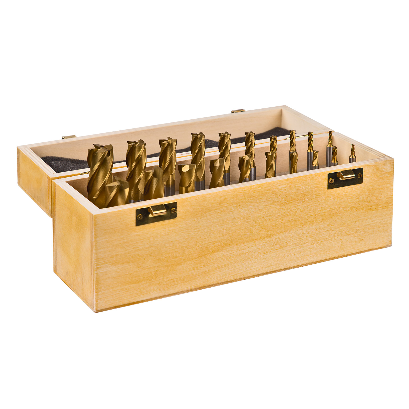 Schaftfräser HSS Satz 20 Stk. 3-20 mm - Schlichtfräser, Nutfräser, Fräserset - präzise, langlebig, vielseitig - Metallbearbeitung, Holz, Kunststo