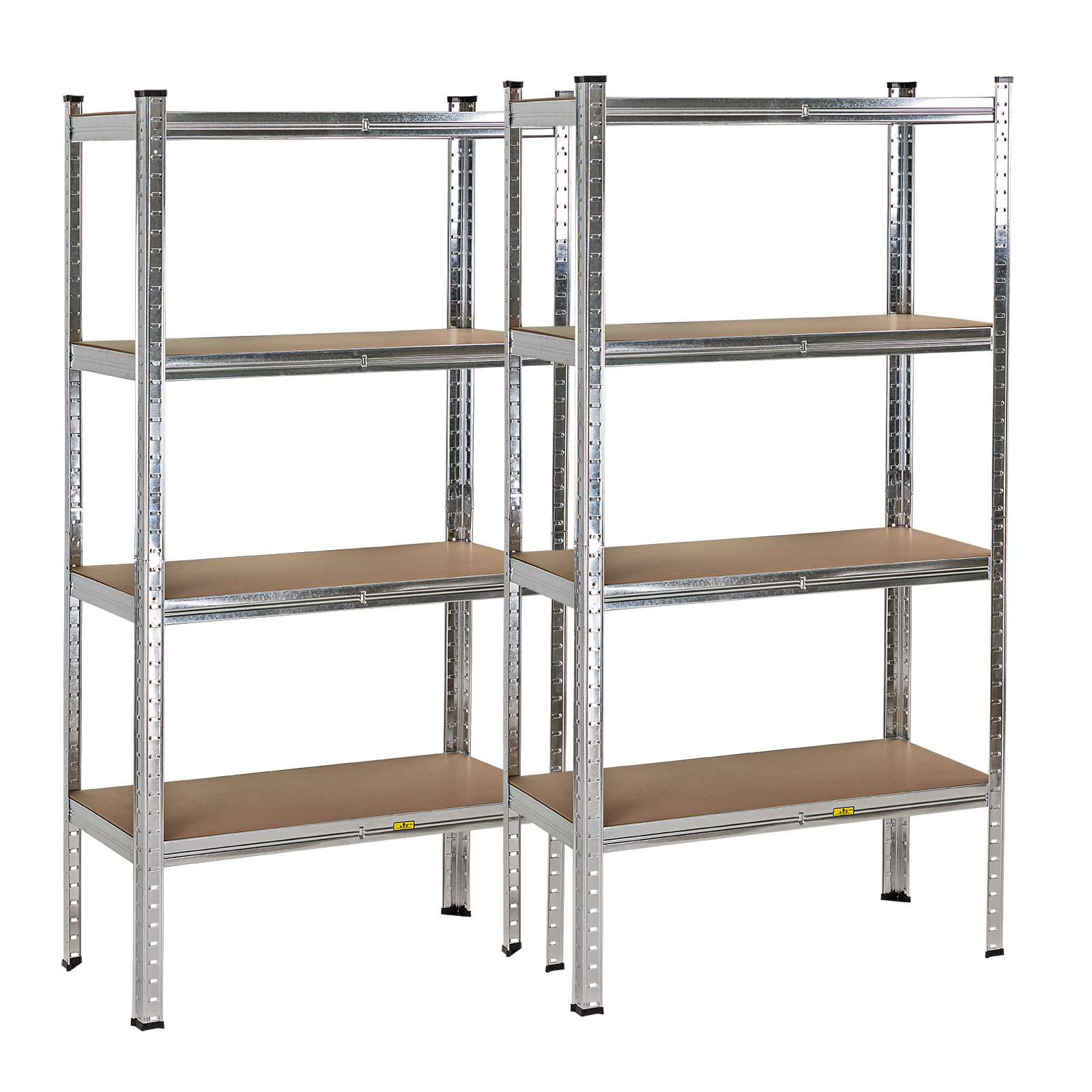 Steckregal Twin 8 Böden 65 kg - Kellerregal, Lagerregal, Universalregal, Regal doppelt - stabil, belastbar, flexibel - Garage, Keller, Werkstatt