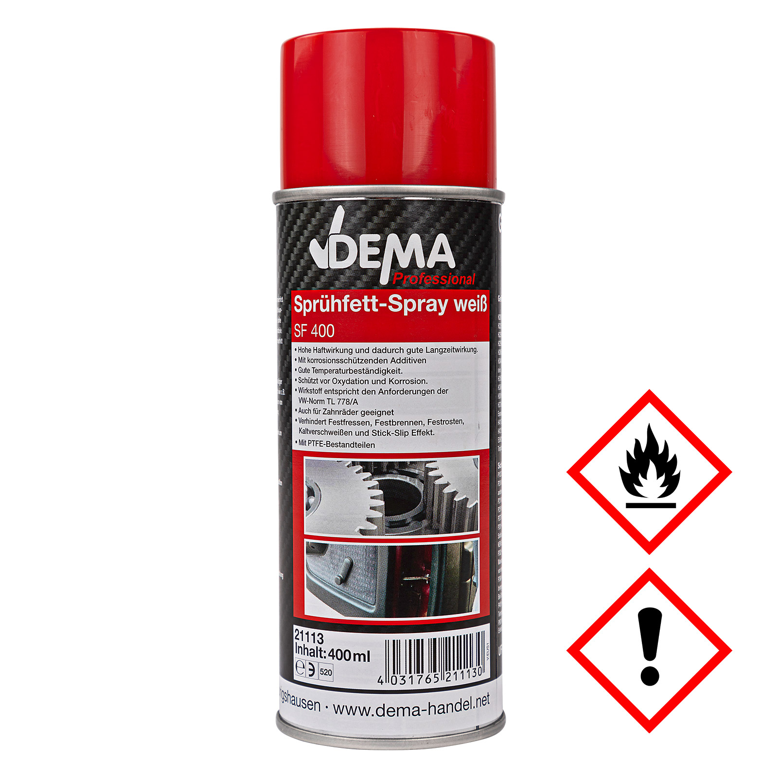 Sprühfett weiß Spray 400 ml Schmierfett Haftfett 