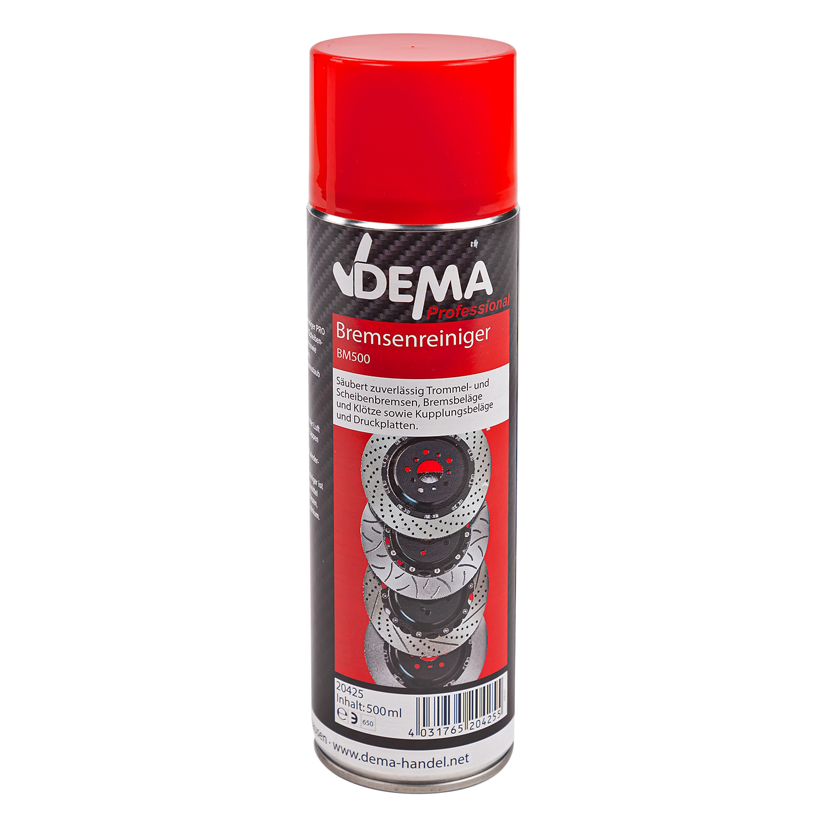 Bremsenreiniger 500 ml Spray, Werkstattreiniger, Autopflege, Teilereiniger, Öl- & Fettentferner, schnell & effektiv, ideal für Bremsen, Metallteil