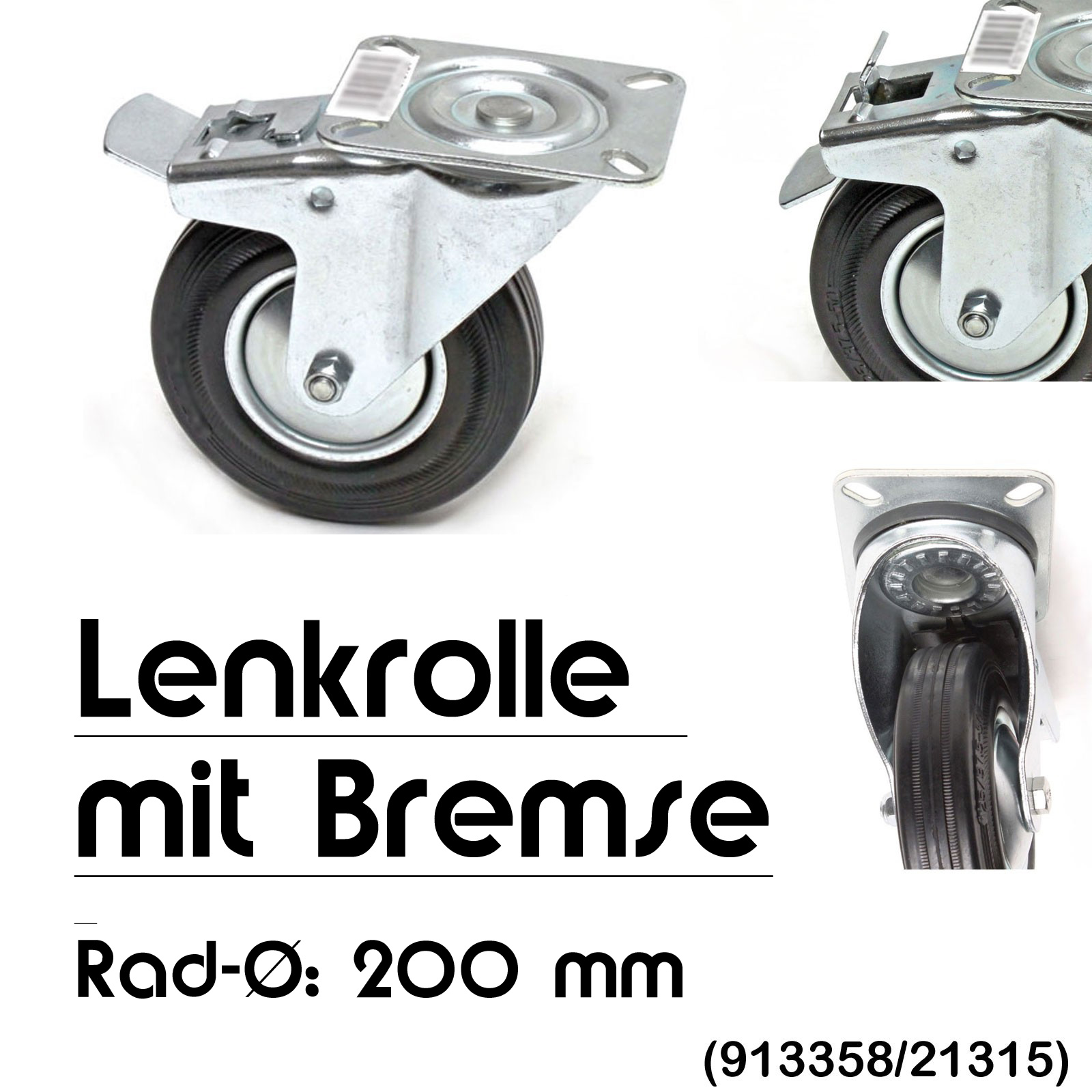 4 Stück Vollgummirollen als Bockrolle Transportrollen 4 Stück Vollgummirollen als Bockrolle Transportrollen
