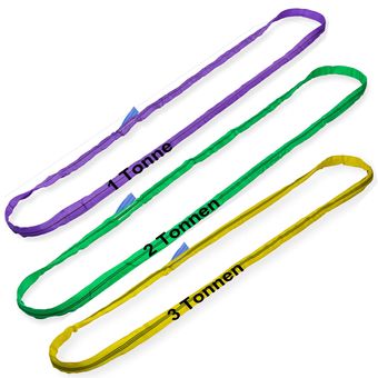 4 Rundschlingen Set - 3t Tragkraft, 1,5m Länge - Stabile Hebegurte Für Kran & Transport