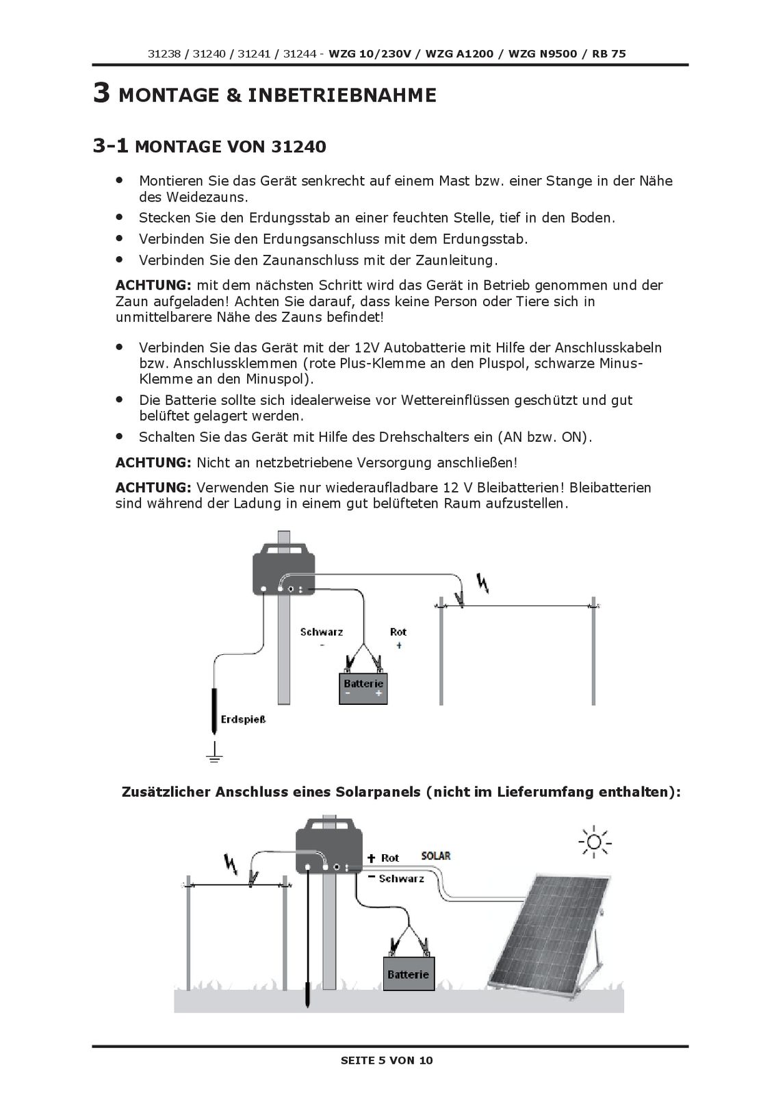 Weidezaungerät Mit LED-Anzeige - 10 Km Reichweite Für Tierhaltung