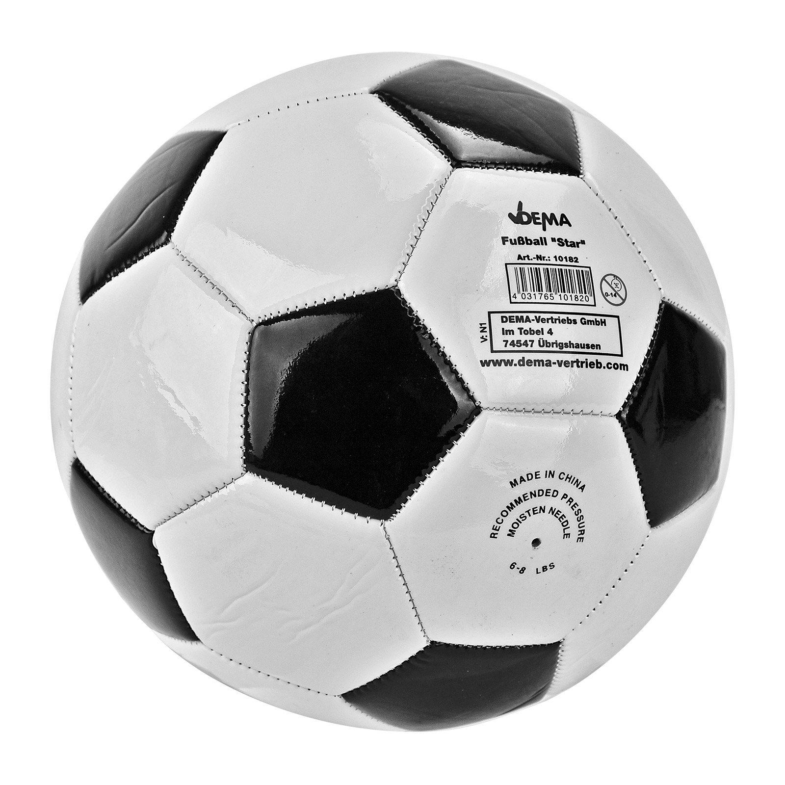 Fußball Trainingsball Kinder – Lederball, Kunstleder Ball, Sportball – Standardgröße, schwarz-weiß, robust & langlebig, ideal für Schule & Fr