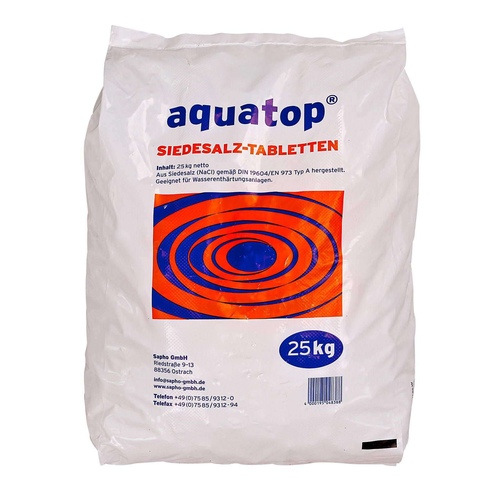 Aquatop Salztabletten 25 kg – Regeneriersalz, Siedesalz, Wasserenthärter, Typ A, hochrein & löst sich schnell, ideal für Entkalkungsanlage, Hau
