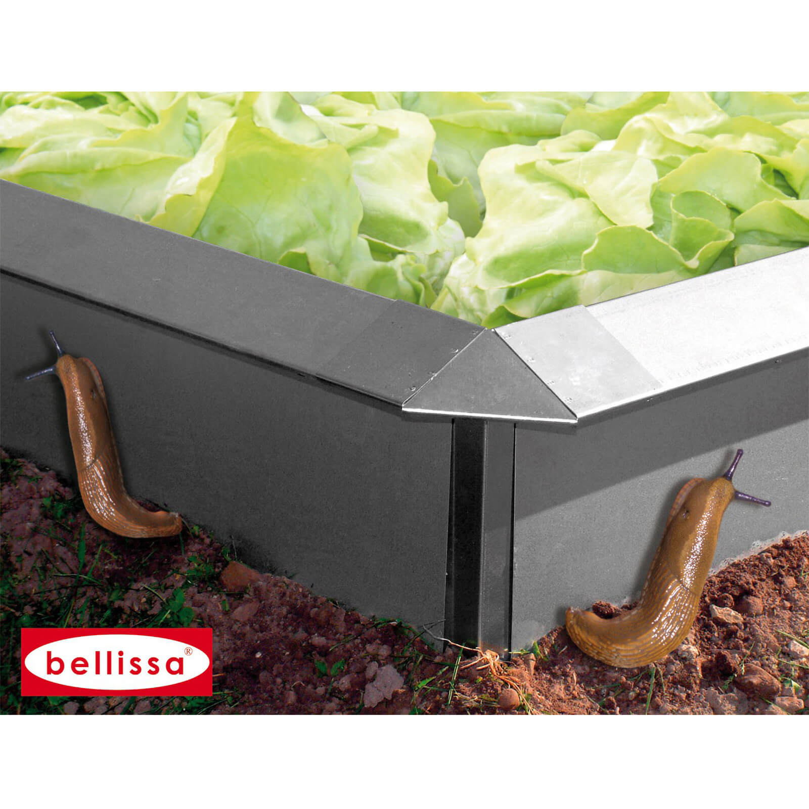 bellissa 99620 Schneckenkante Schneckenblech Schneckenzaun Schnecken Abwehr 100 x 20 cm verzinkt Kante Rasen Kanten Schnecken Schnecke