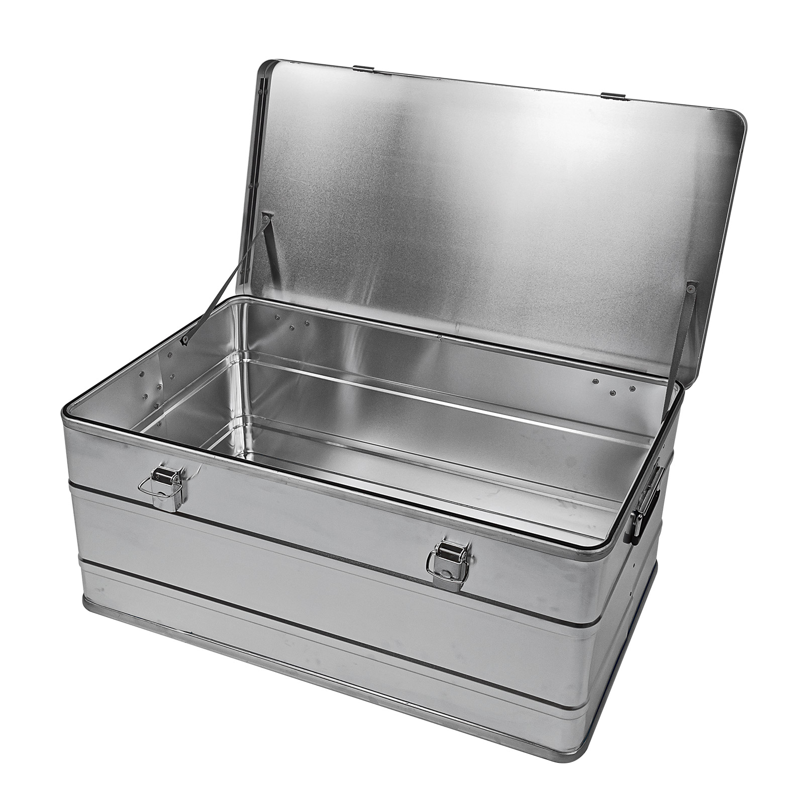 Alubox 140 L – Aufbewahrungsbox, Werkzeugkiste, Transportbox, Lagerbox, Alukiste, Koffer – robust, leicht, stapelbar – Werkstatt, Auto, Campin