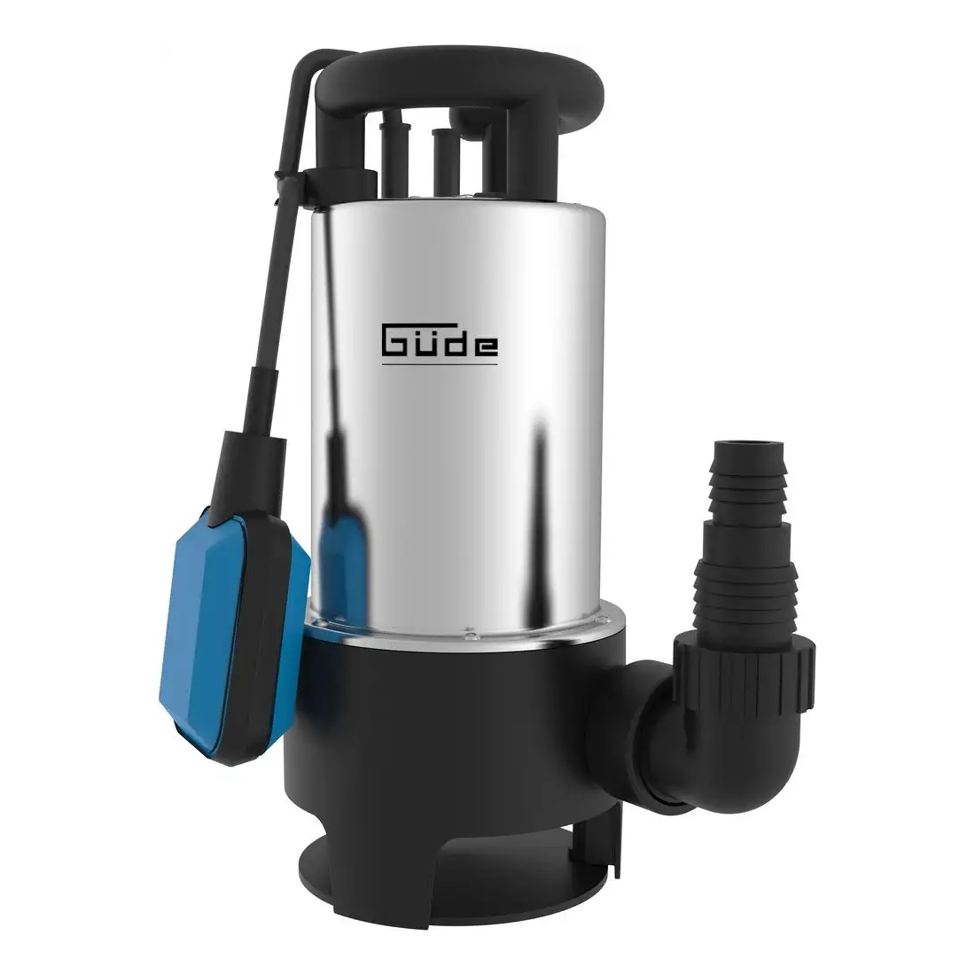 Güde Schmutzwasserpumpe GS1103, Edelstahl Tauchpumpe, 20000 l/h, Schmutzwassertauchpumpe, 1100 W, max. 35 mm Feststoffe, ideal für Keller, Gar