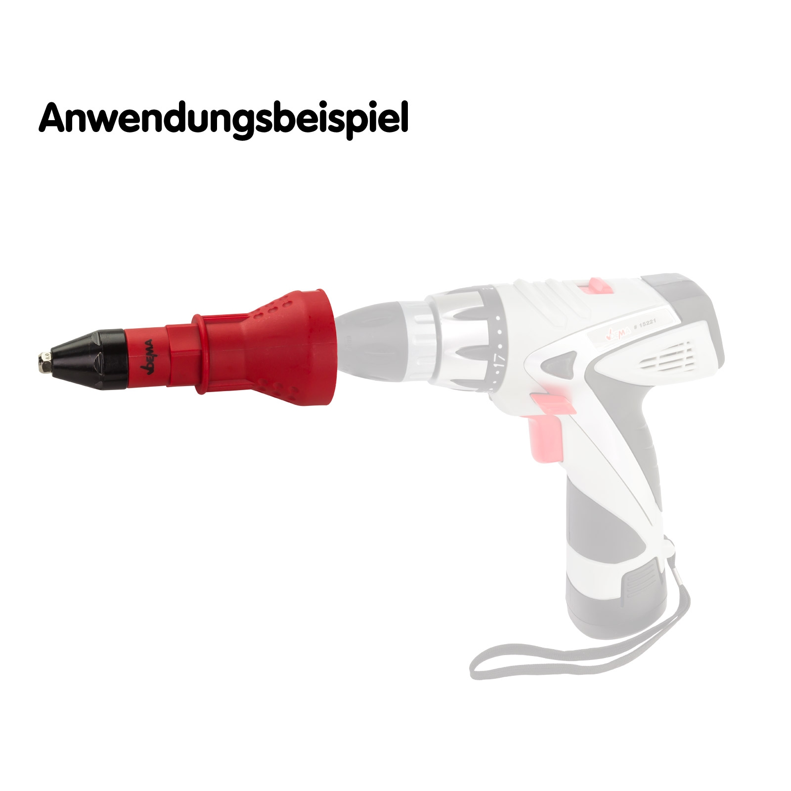 Blindnietzange Adapter Für Bohrmaschine - 4 Mundstücke & 40 Nieten Set