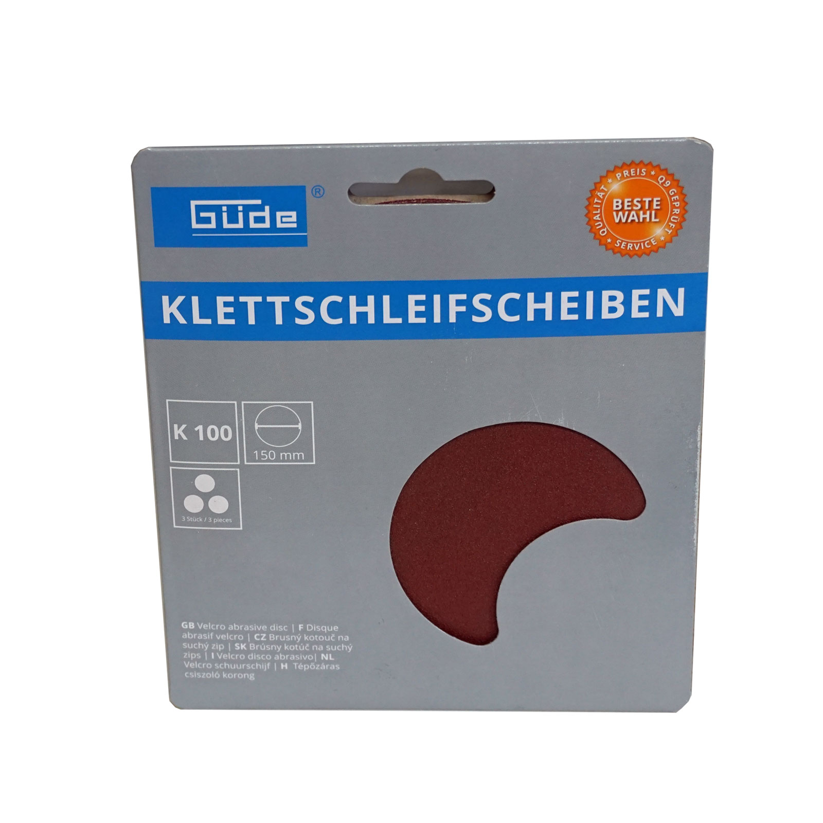 3x Güde Klettscheibe 150 mm BTS 4000 K100 Klettschleifscheiben