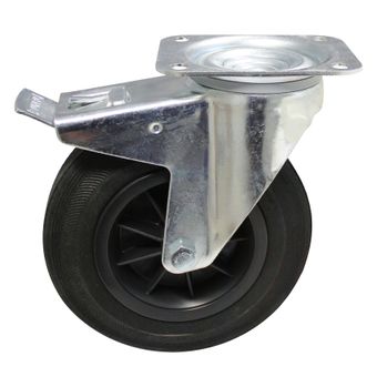 SETTPFP200P2G2B32 Rollensatz – 4 Rollen, 200 Mm, Traglast 750 Kg, Mit Feststeller