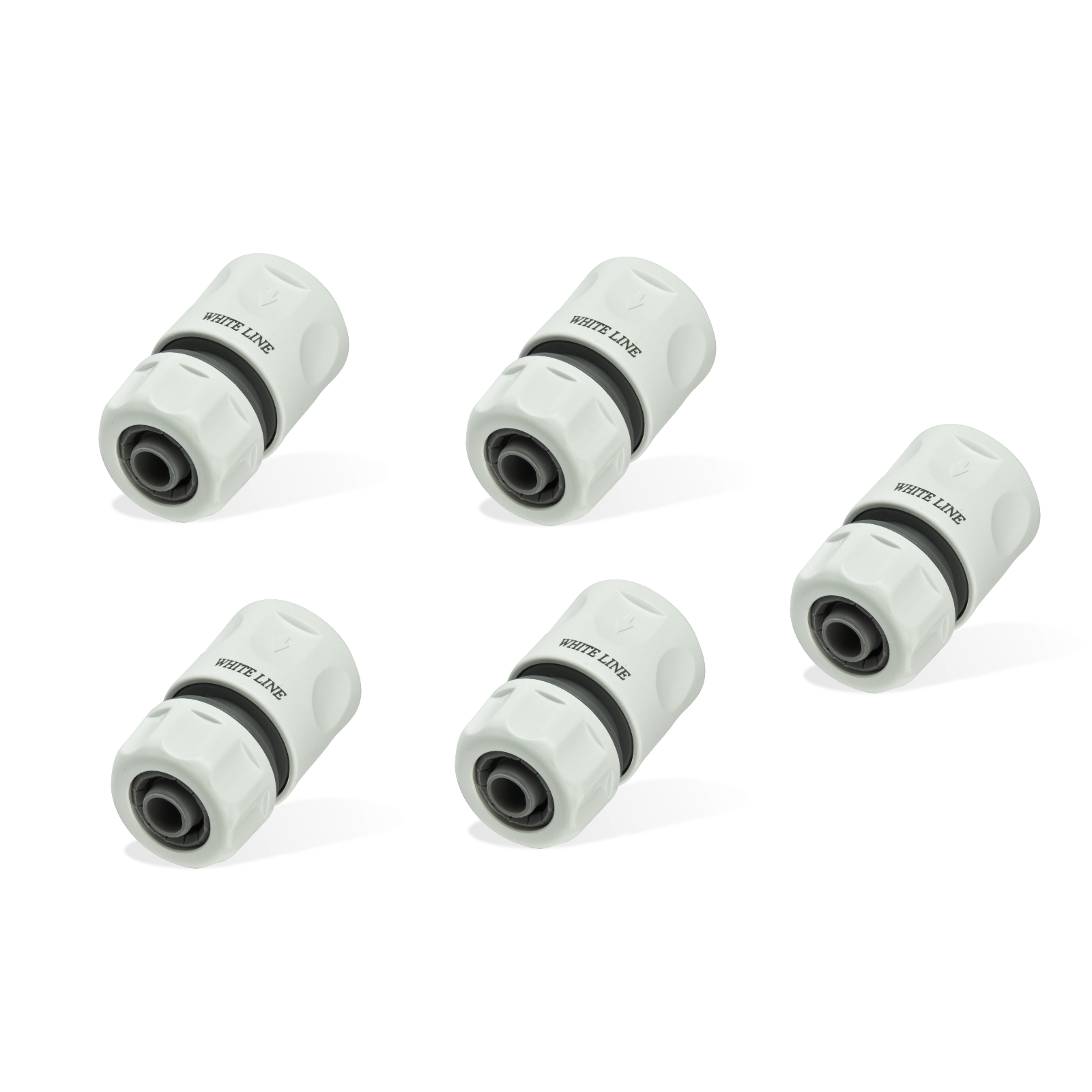5 Stück PVC Steckkupplung 1/2" 13 mm - Schlauchkupplung, Schnellkupplung, Verbinder - robust, dicht, langlebig - Garten, Bewässerung, Schlauchsyst