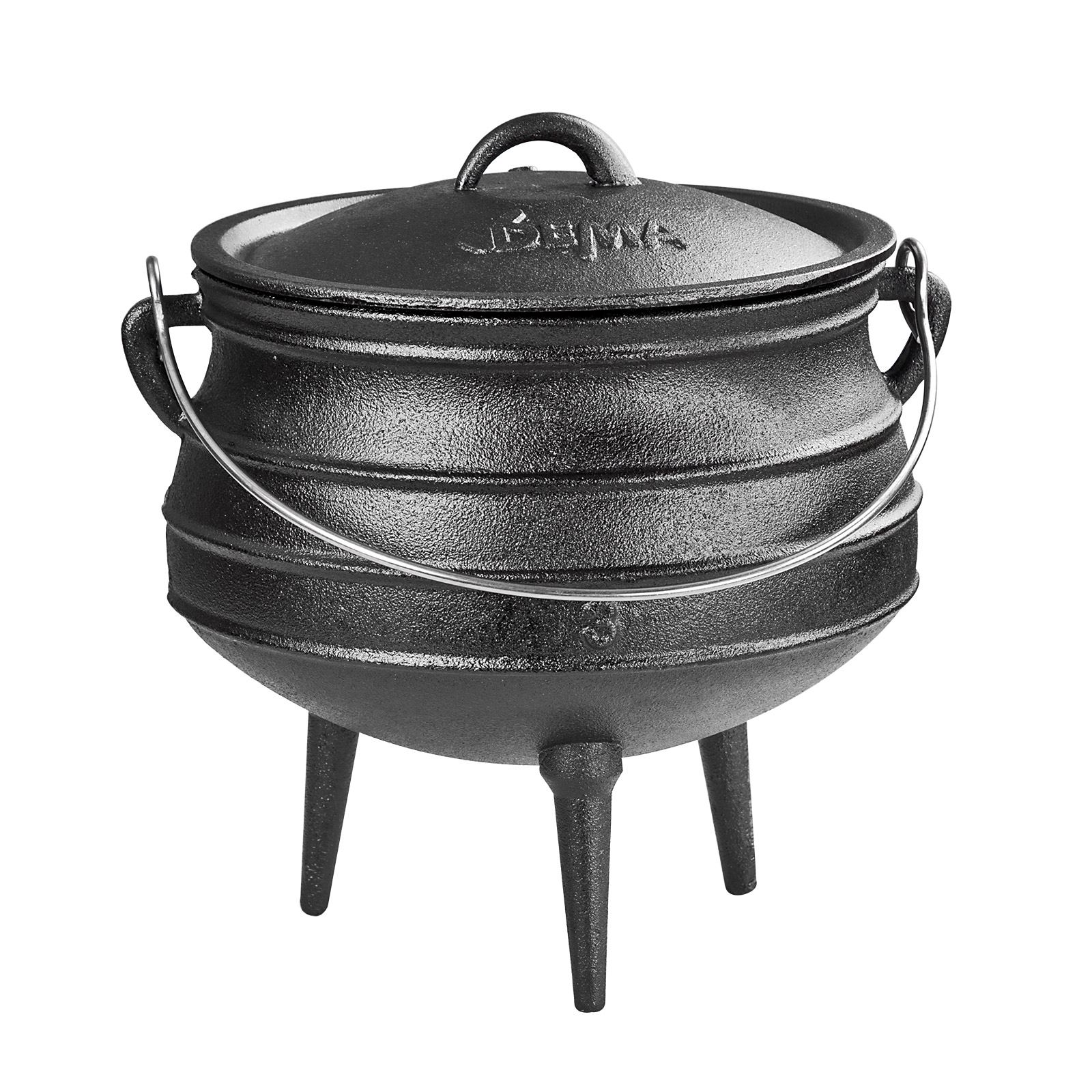 BBQ Topf Madagaskar 8 Liter, Dutch Oven, Schmortopf, Gusseisen Topf, Grilltopf, Bräter, Gusstopf, Feuertopf, Feuerkessel