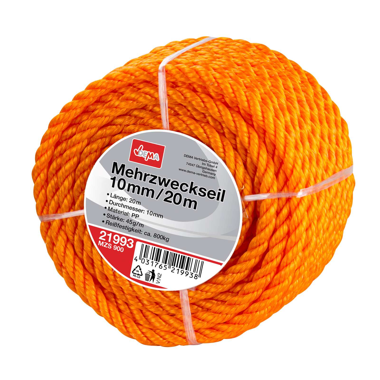 Mehrzweckseil Multifunktionsseil 10mm 20m MZS 600 Universalseil