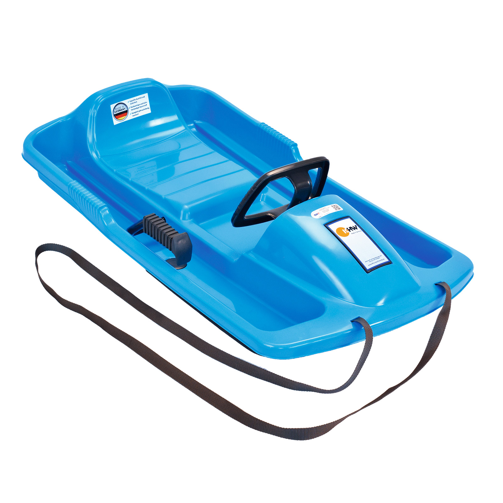 KHW Lenkschlitten Lenkrodel Snow Fox iceblue aus Kunststoff Tüv geprüft Schlitten Rodelschlitten Kinderschlitten Rodel 11253