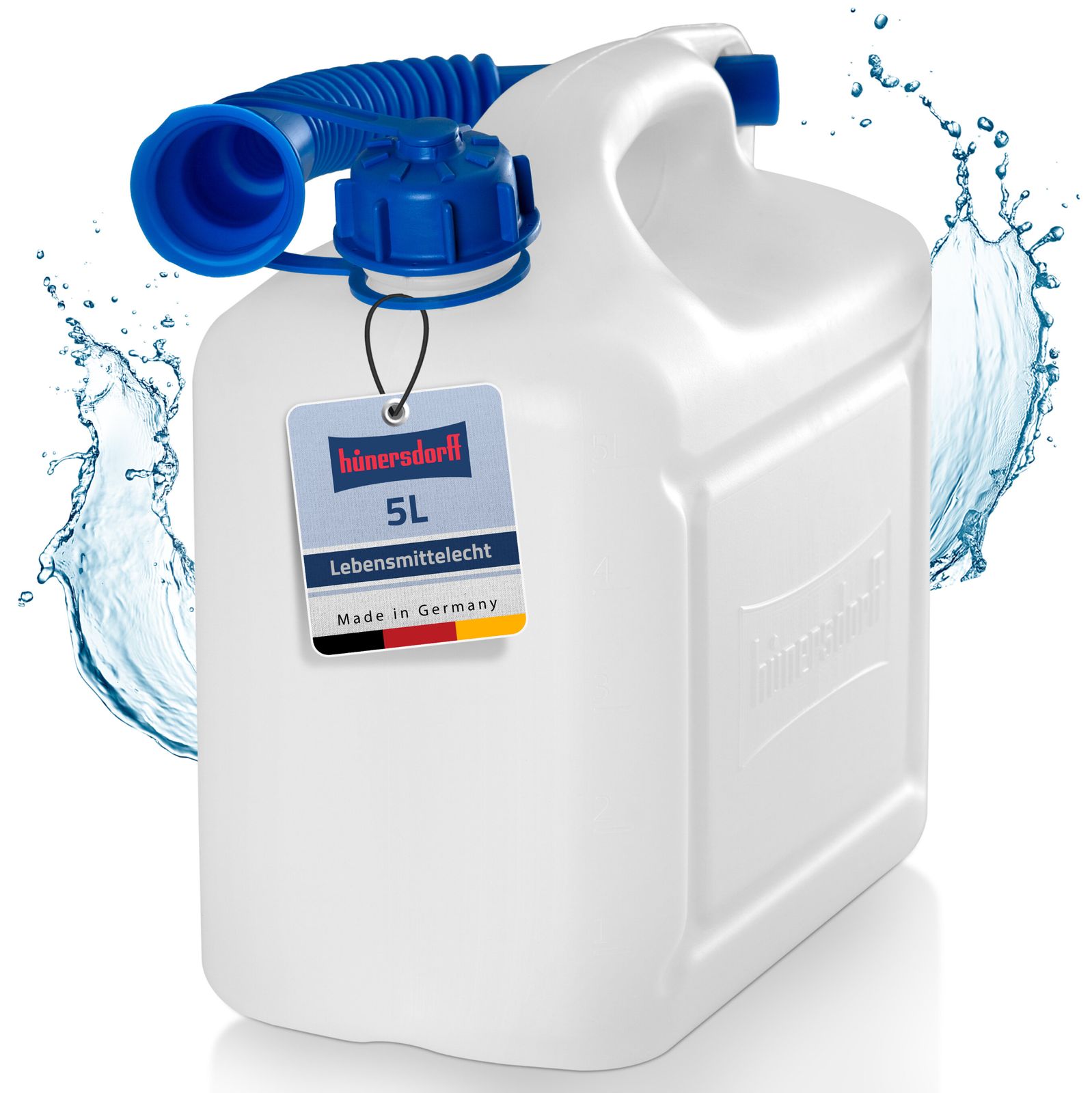 Hnersdorff Kunststoff Wasserkanister 5 L mit Einfllstutzen,  Trinkwasserkanister, Vorratskanister, lebensmittelecht, fr Camping,  Garten, Outdoor, Haushalt | STABILO ...mehr als nur Baumarkt!