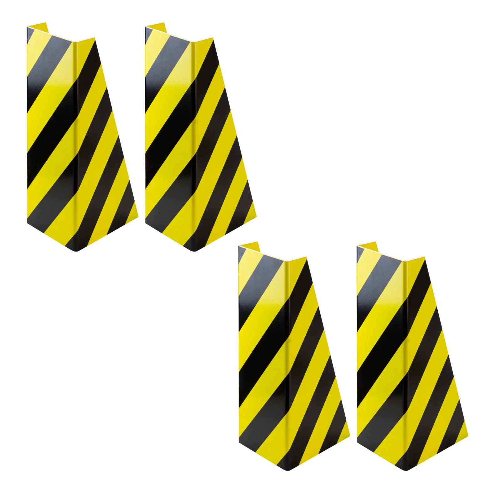 4x U-Rammschutz, Anfahrschutz, Regalschutz, Eckschutz, gelb-schwarz, 400 mm, Metall 5 mm