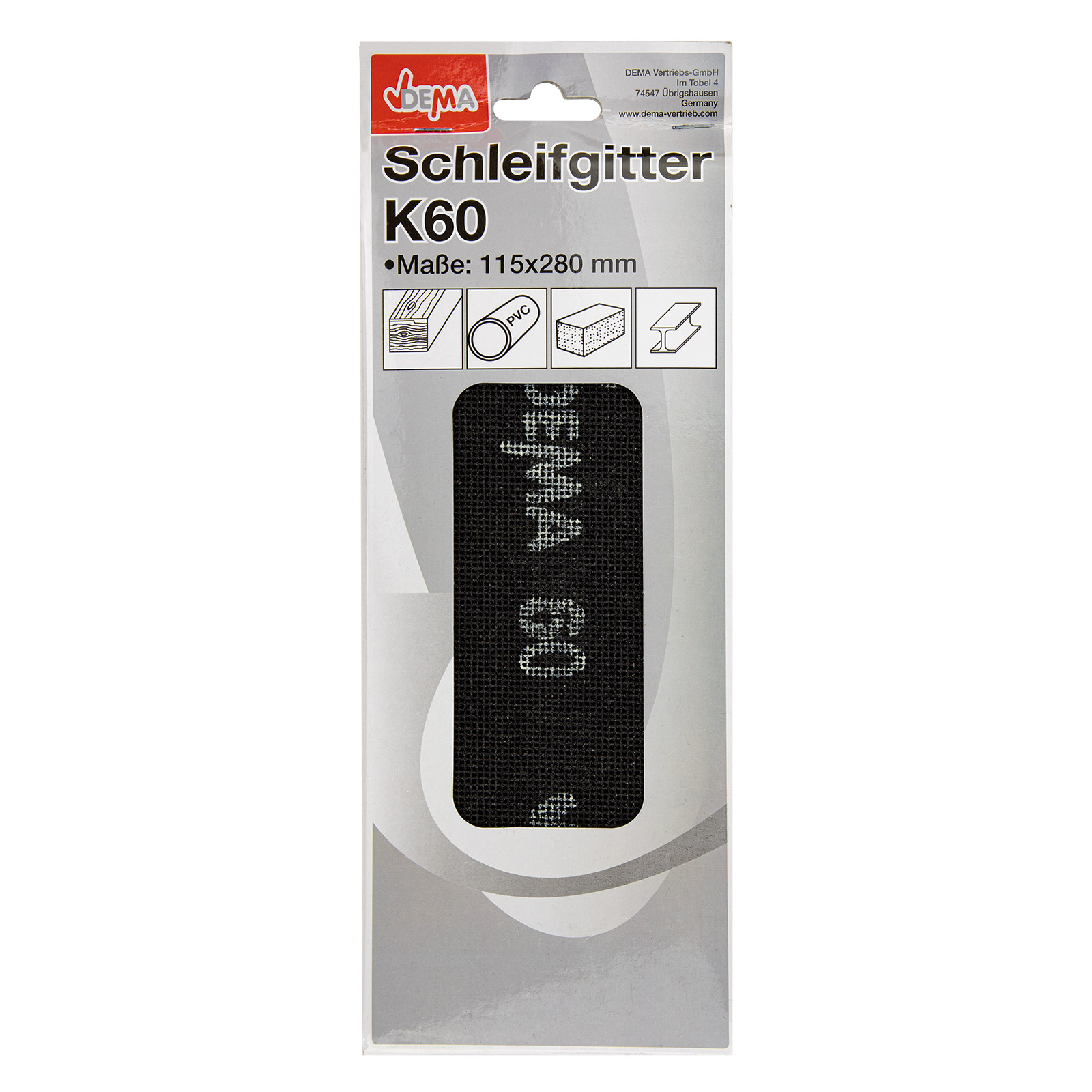 Schleifgitter, Trockenbau Gitterleinen Schleifpapier Set, 115 x 280 mm, K60