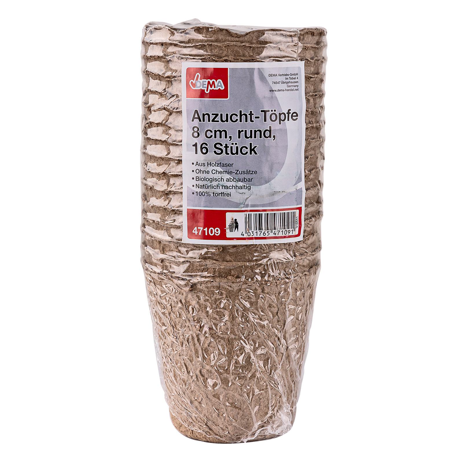 Anzucht-Tpfe, Frhbeet Pflanztpfe, rund, Topf- 8 cm, 16 Stck Set,  Holzfaser | STABILO ...mehr als nur Baumarkt!