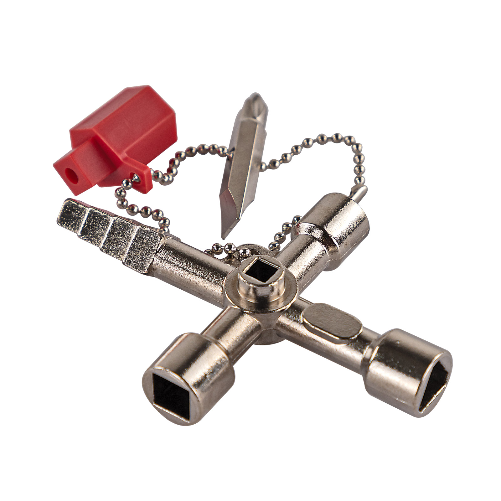 4-Wege Kreuzschlüssel Universal – Für Gas-, Wasser- & Stromventile (2 Stück, Silber)
