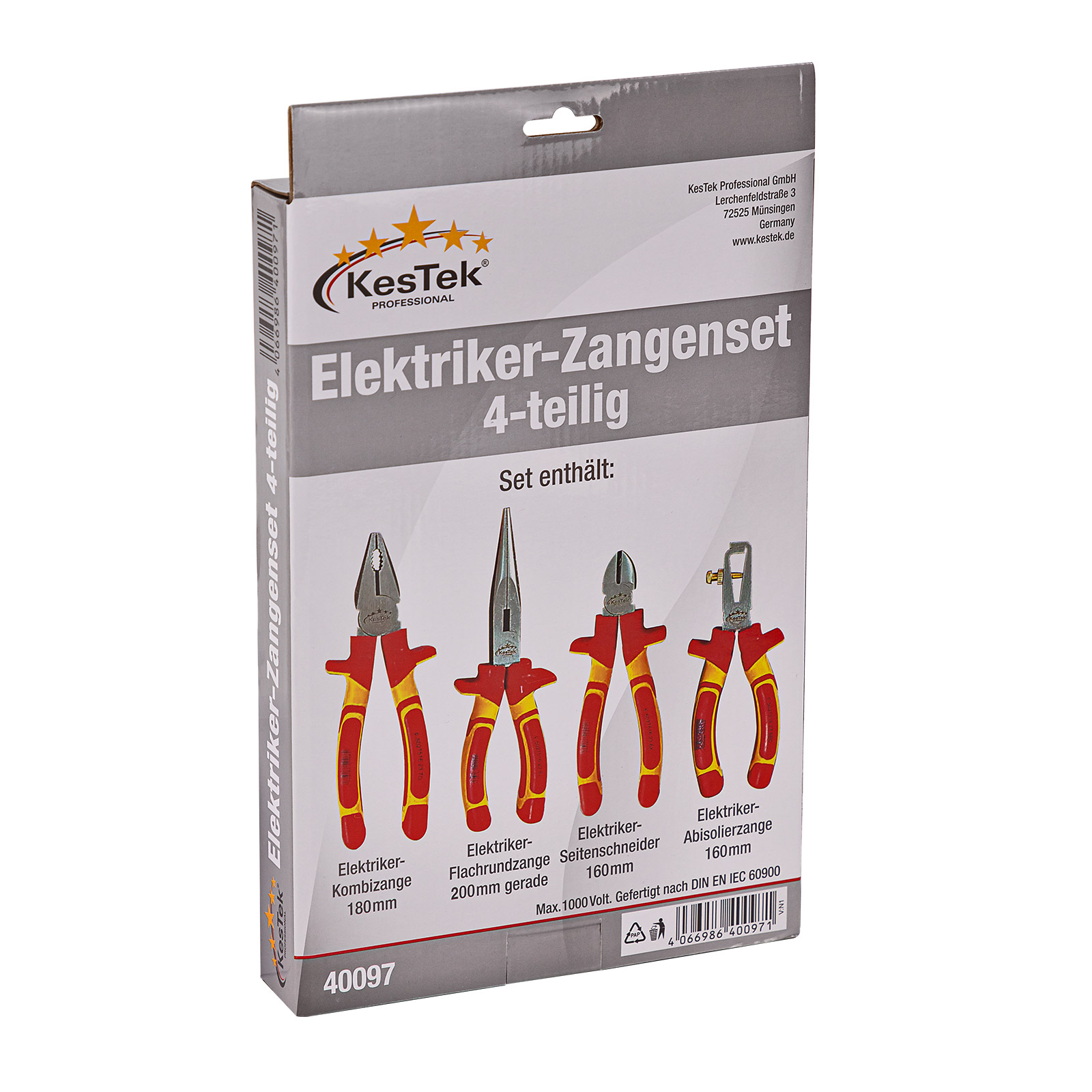 5-tlg VDE Elektriker Zangen Set Seitenschneider Kombizange Spitzzange 403349466888