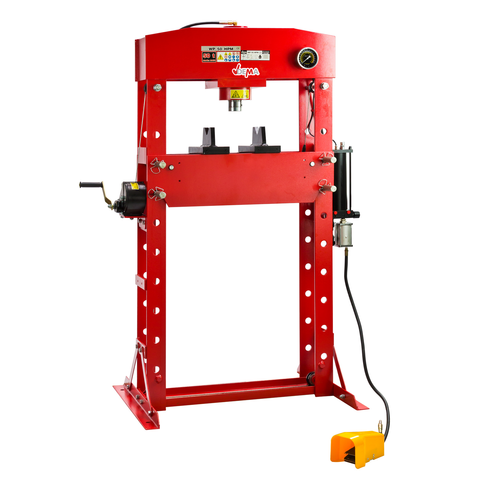Hydraulikpresse, Hydraulische Werkstattpresse, 50 Tonnen, manuell, pneumatisch, Werkstattpresse, Handpresse, Maschinenpresse, Metallbearbeitung, Profi