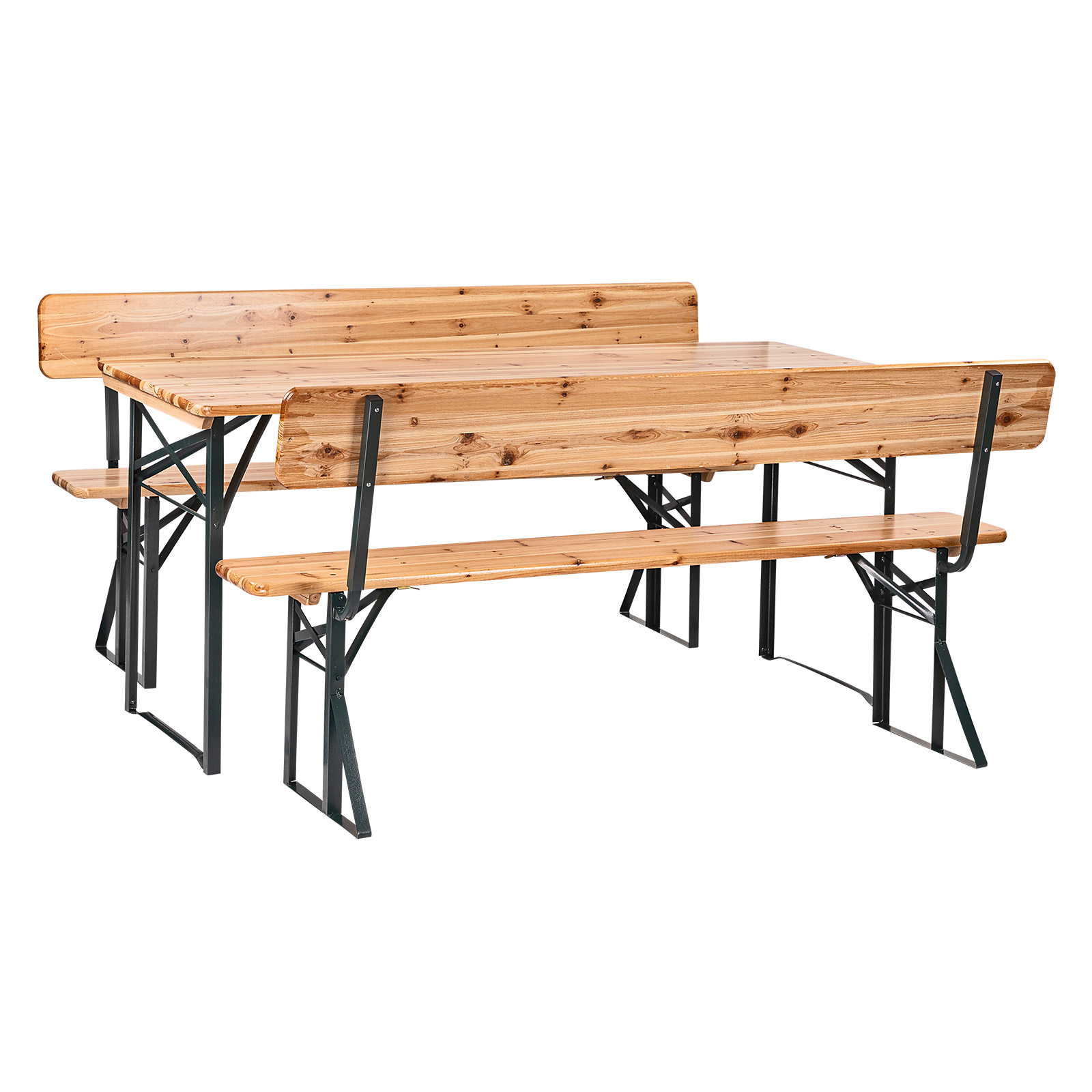 Bierzeltgarnitur Wasen 167x70 cm mit Rückenlehne - Tisch & Bänke, Sitzgarnitur, Festzeltgarnitur - Robust, Langlebig, Stabil - Für Garten, Biergart