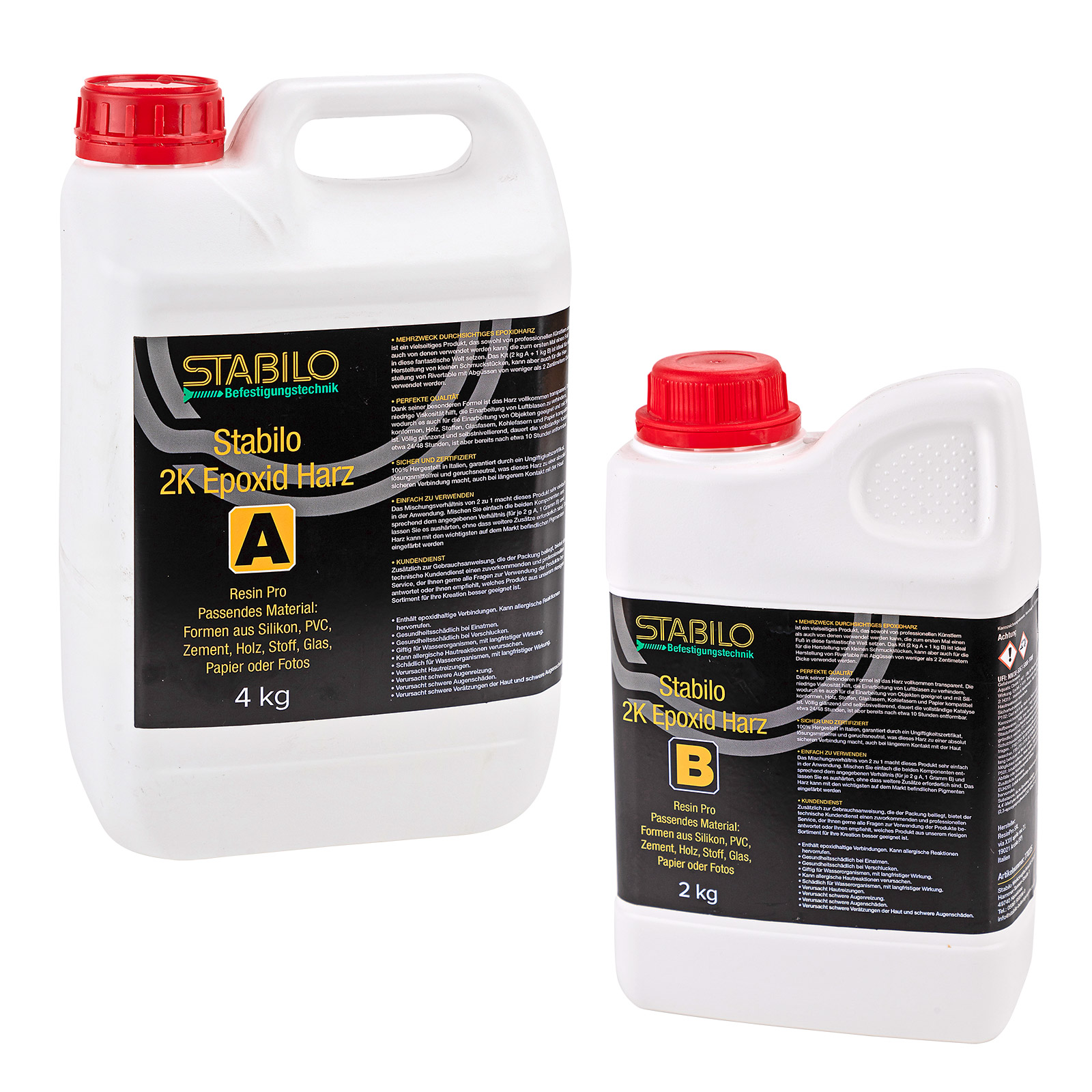 Stabilo 2K Epoxidharz Resin Pro 6 kg - Kunstharz, Harz mit Härter, Epoxidharz-Set - transparent, langlebig, hochglänzend - Basteln, DIY, Gießen,