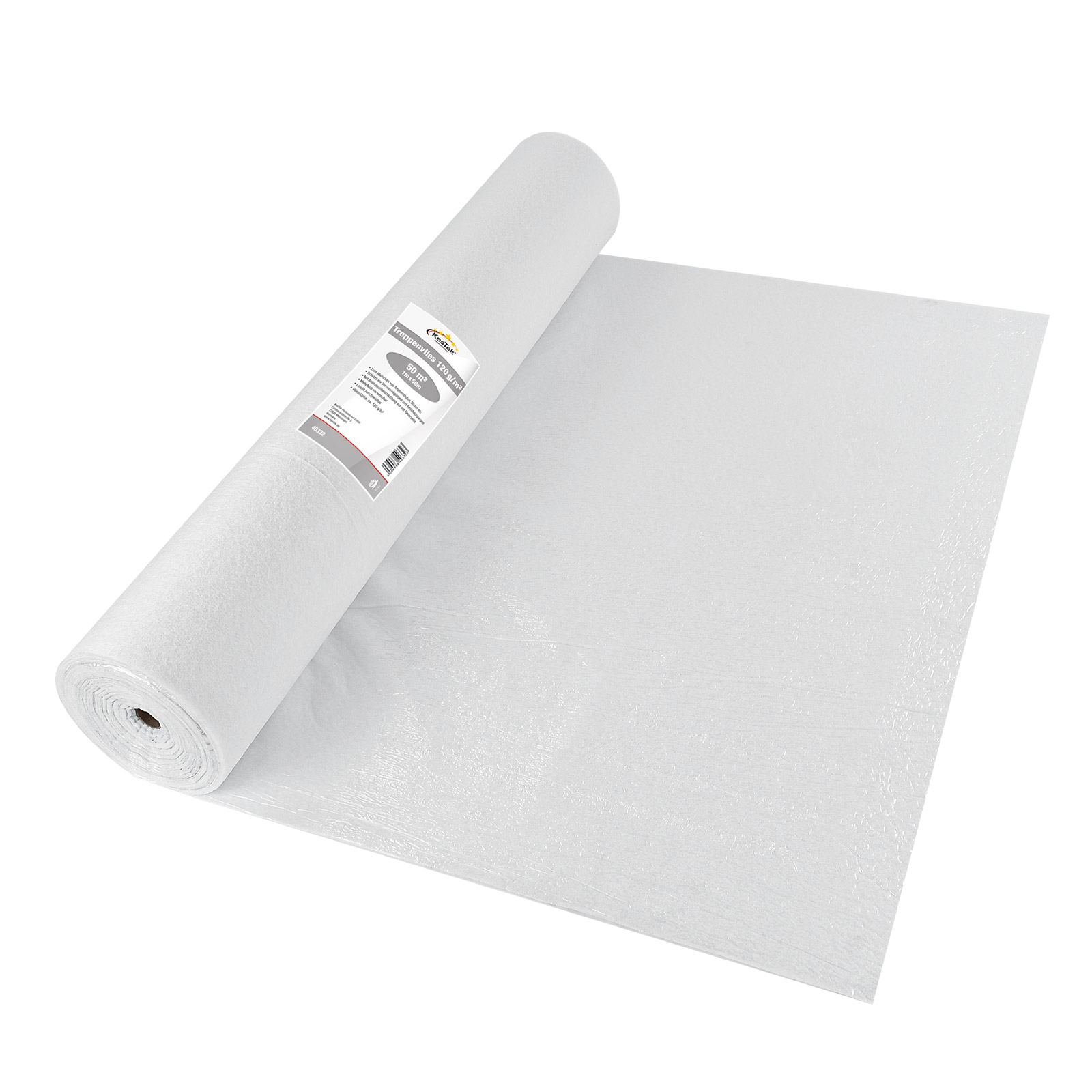 KesTek Treppenvlies 120 g/m² Abdeckvlies, Schutzvlies, Boden- & Treppenschutz, 1x50m Rolle, rutschfest & flüssigkeitsabweisend, ideal für Renovieru