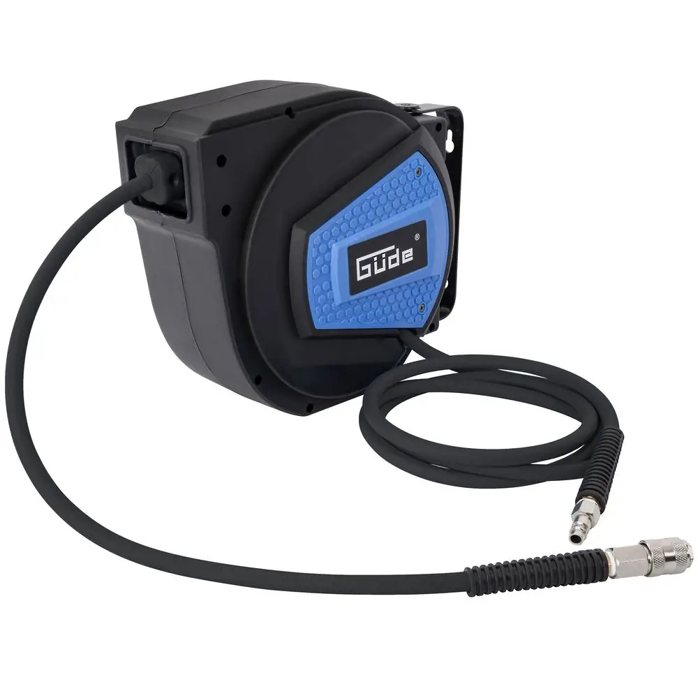 Güde Automatik-Schlauchtrommel 10 m - Schlauchaufroller, Wandhalter, Schlauchtrommel - überfahrbar, robust, langlebig - Garten, Werkstatt, Bewässer