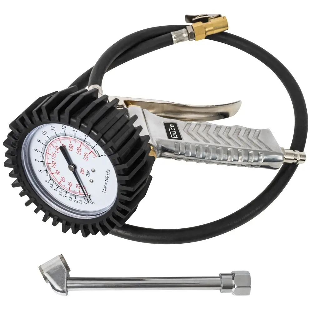 Güde Q9 Reifenfüller PROFI – Reifenpumpe, Ventilfüller, professioneller Reifenfüller – mit Regulierventil, Manometer, Gummimanschette – Auto
