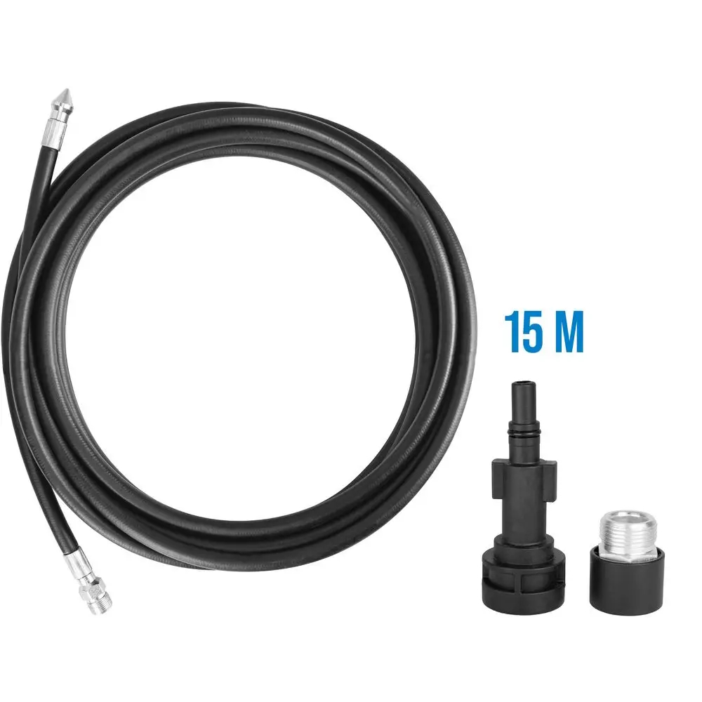 Güde Rohrreinigungsschlauch 15 m, Bajonett- und Gewindeadapter für Hochdruckreiniger