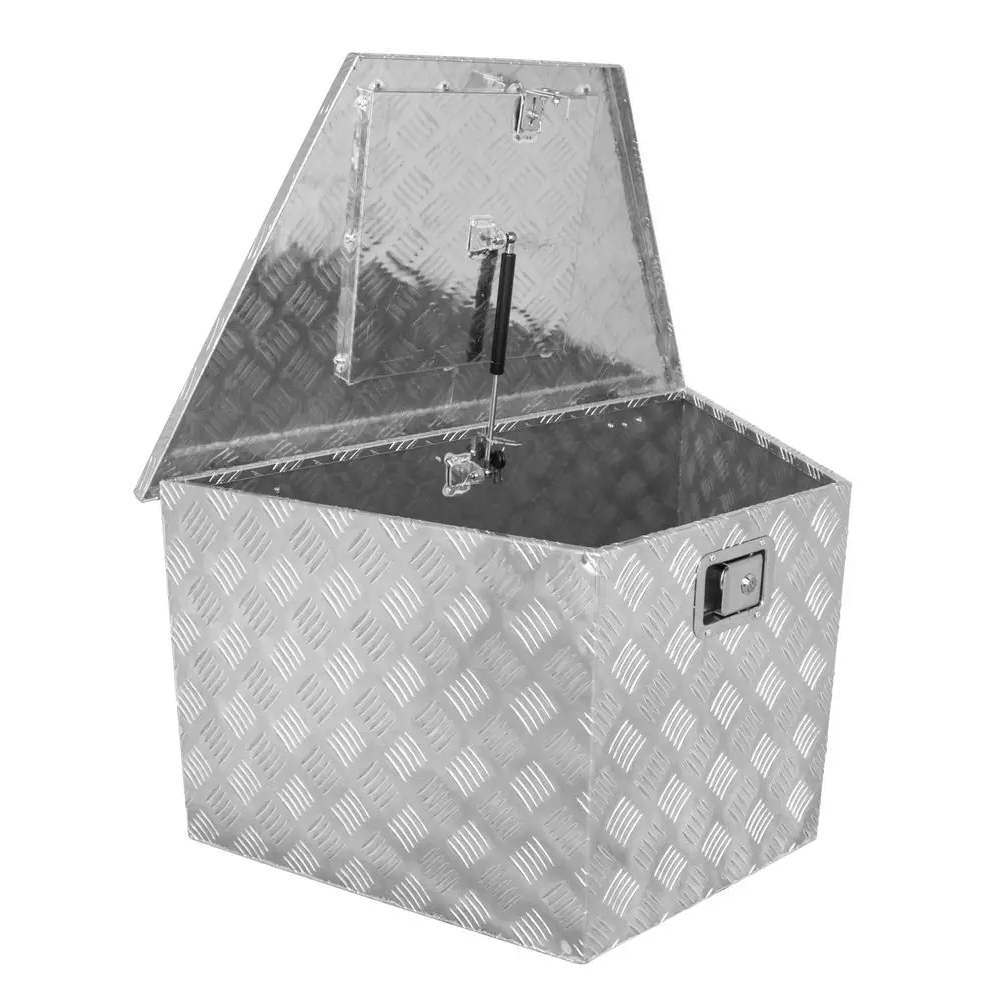 Güde Alu Deichselbox GT 120 120L abschließbare Aluminium Werkzeugbox für Anhänger, Pickup & Werkstatt, Tränenblech mit Stoßdämpfer