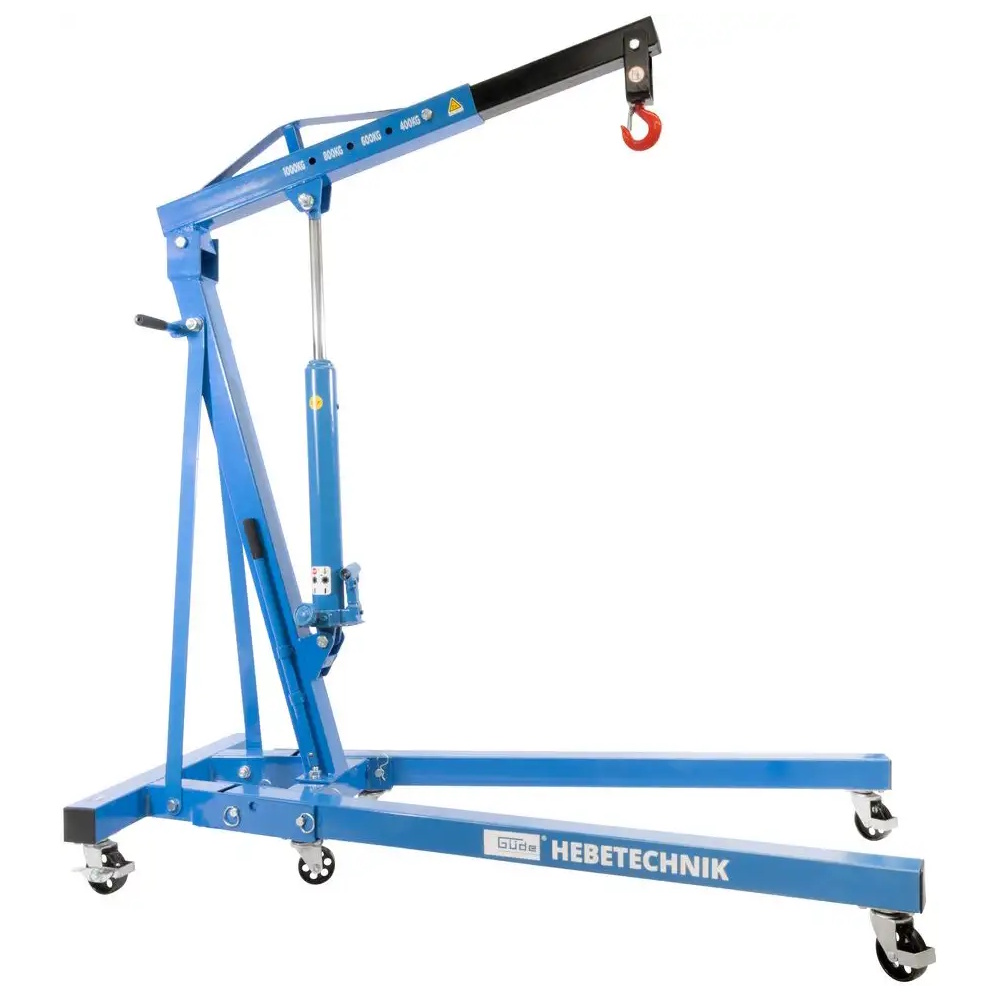 Güde Werkstattkran 1000 kg – Motorkran, Motorheber, robust & stabil, bis zu 1000 kg Hebekraft – ideal für Auto-, Motor- & Werkstattarbeiten