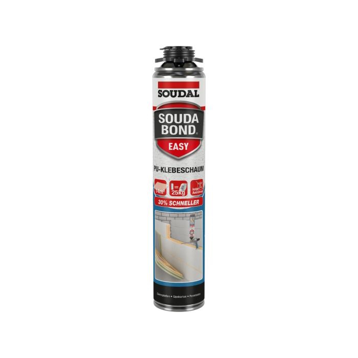 Soudal Soudabond Easy 800 ml, Klebeschaum, Bauschaum, PU-Schaum, für Profi-Schaumpistole, abdichtend, isolierend, langlebig, für Fenster, Türen,