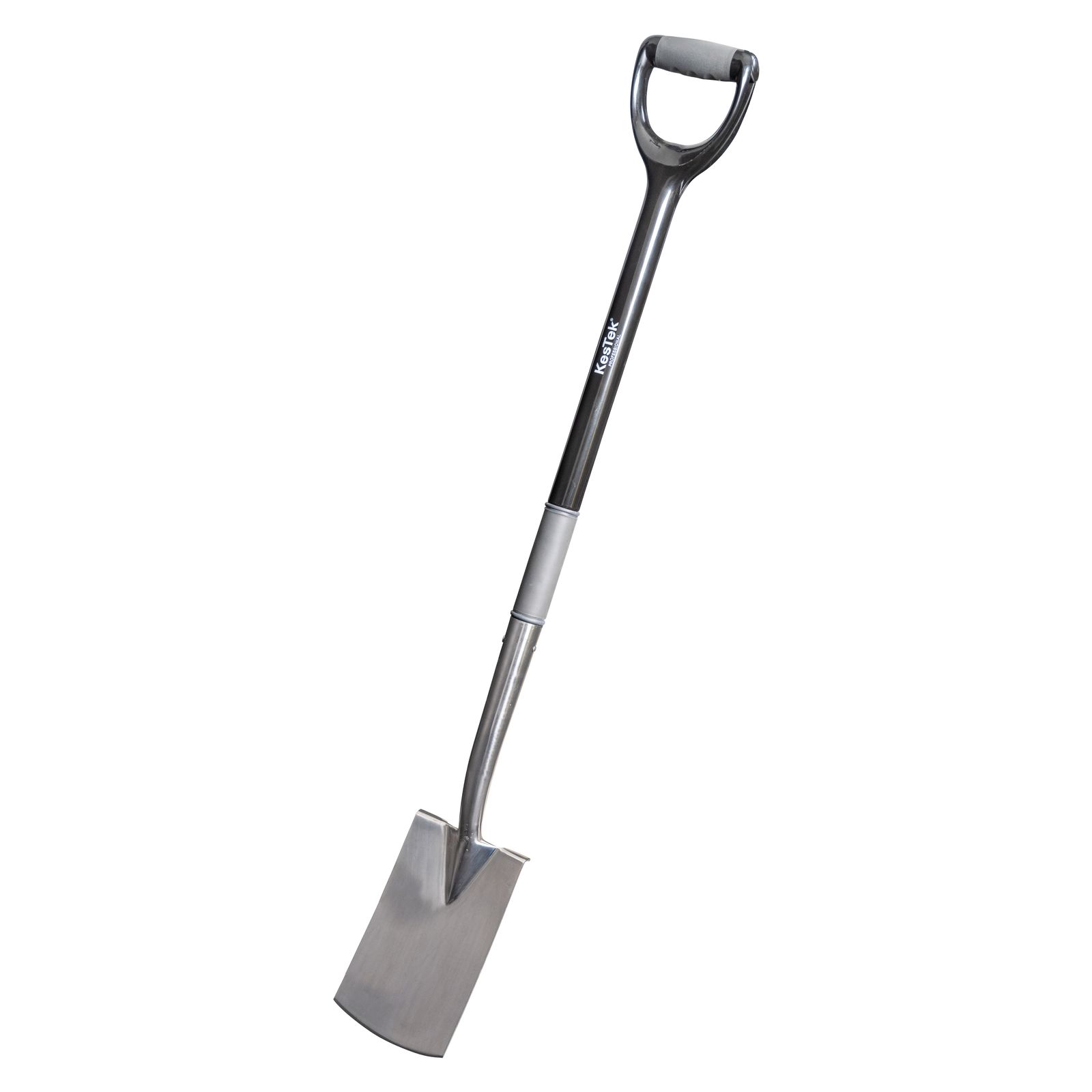 Kestek Damenspaten Flach BL7 – Spaten, Pflanzspaten, Gartenspaten, Edelstahl, 1060 x 140 mm, leicht, robust, langlebig, ideal für Garten, Beet, Pfl