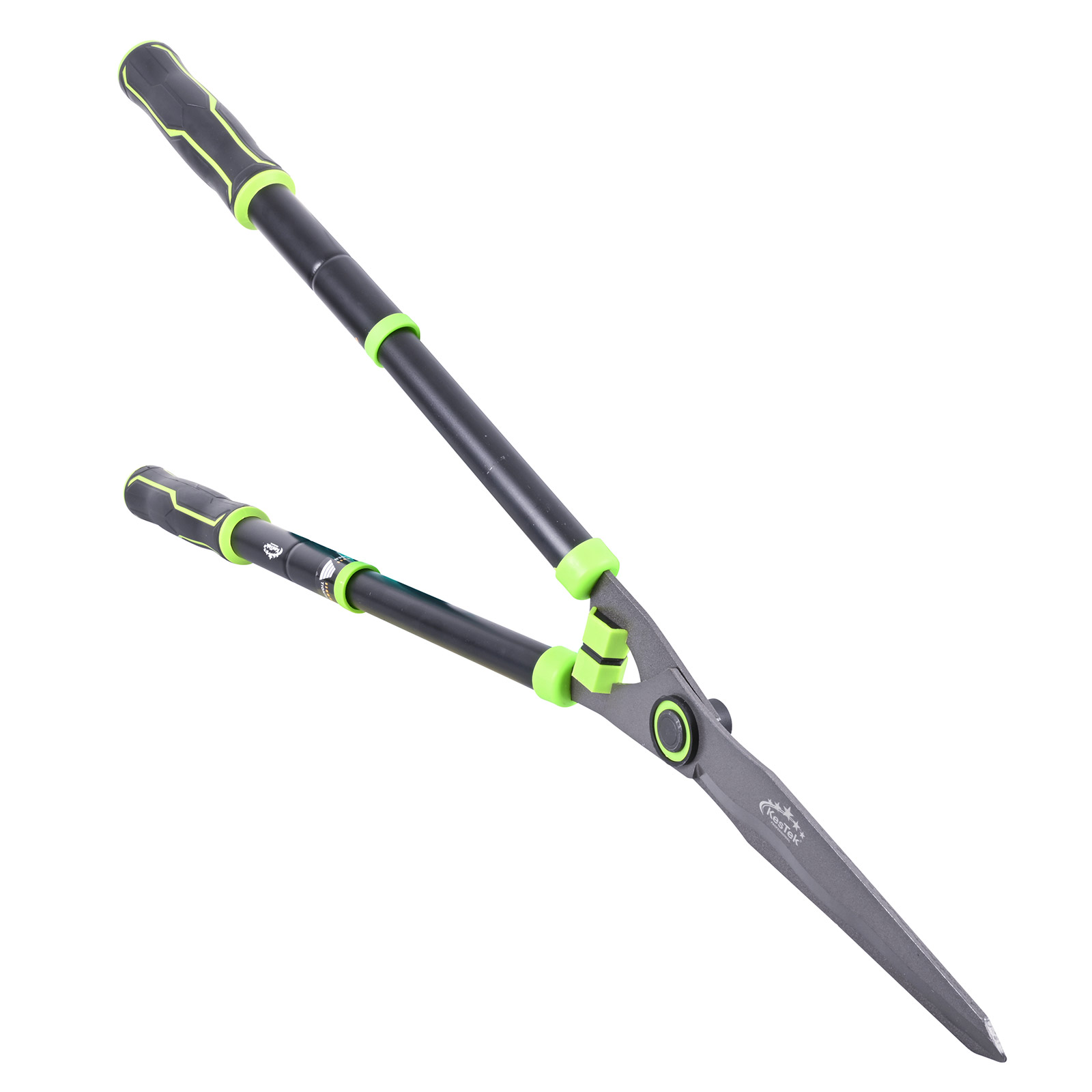 KesTek Teleskop-Heckenschere 720 THS1, Heckenschneider, Gartenschere, teleskopierbar, Stahlmesser mit Wellenschliff, präzise, ergonomisch für Sträu