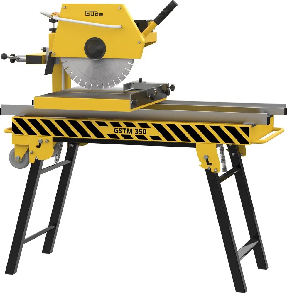 Güde Steintrennmaschine GSTM 350, Diamantscheibe Ø350mm, schwenkbar 0–45°, wasserkühlung, präzise, für Bordsteine, Pflaster, Betonflächen