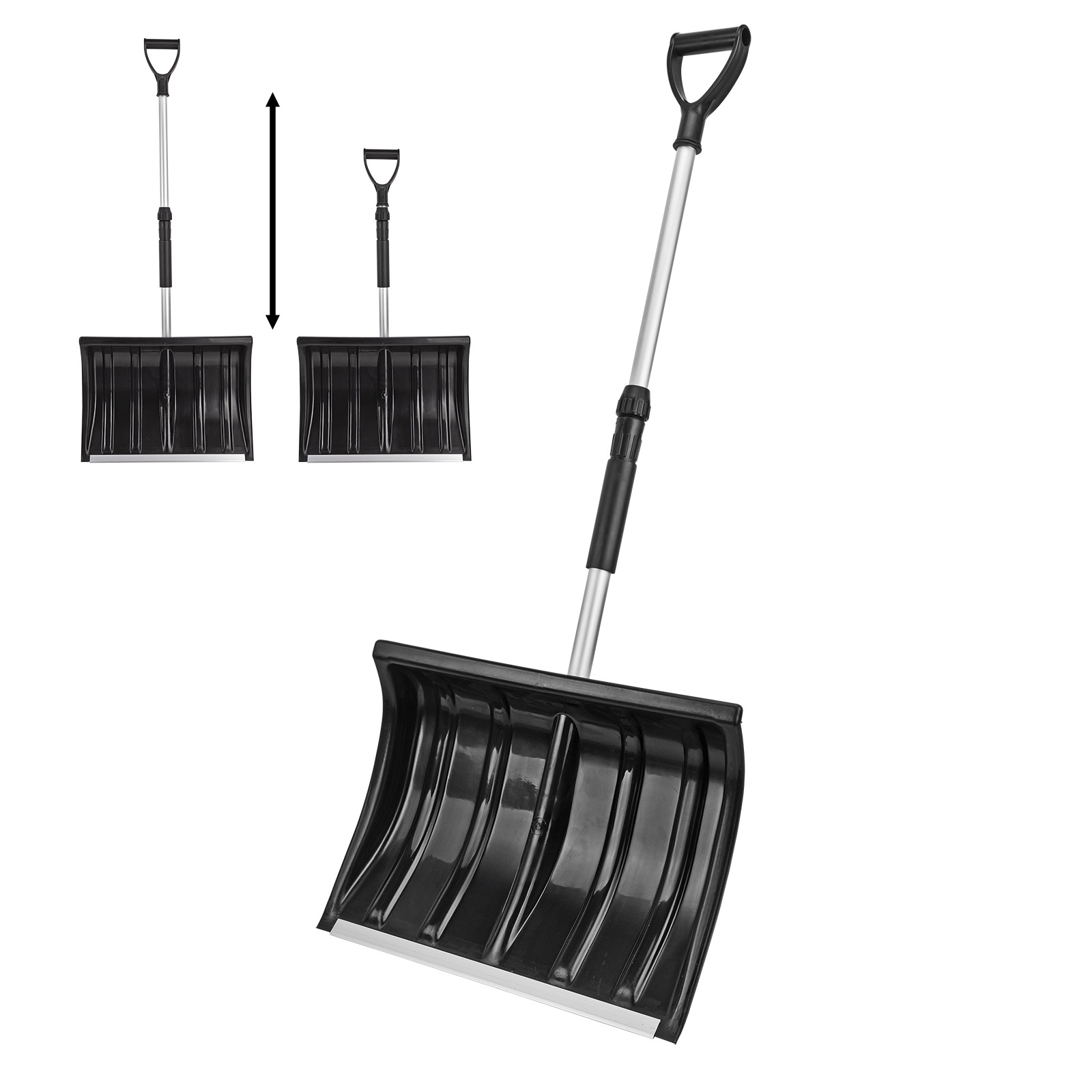 Schneeschieber Teleskop DS50T 50 cm - Schneeschaufel, Schneeräumer, Teleskopgriff - leicht, ergonomisch, stabil - Winter, Hof, Garten