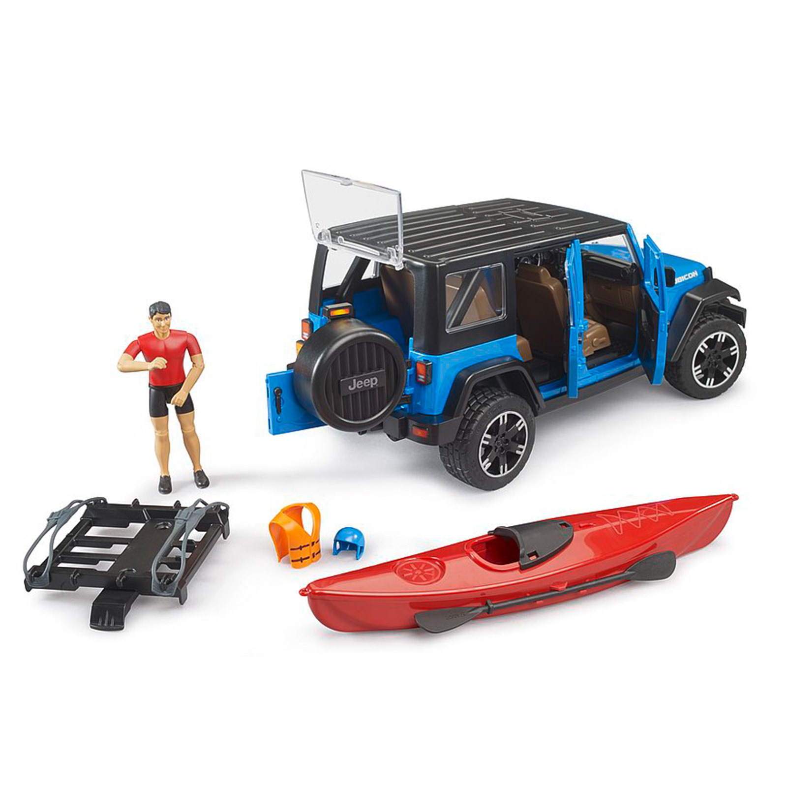 jeep wrangler spielzeug BRUDER Jeep Wrangler Rubicon Unlimited 02529 - Offroad SUV, Kajak