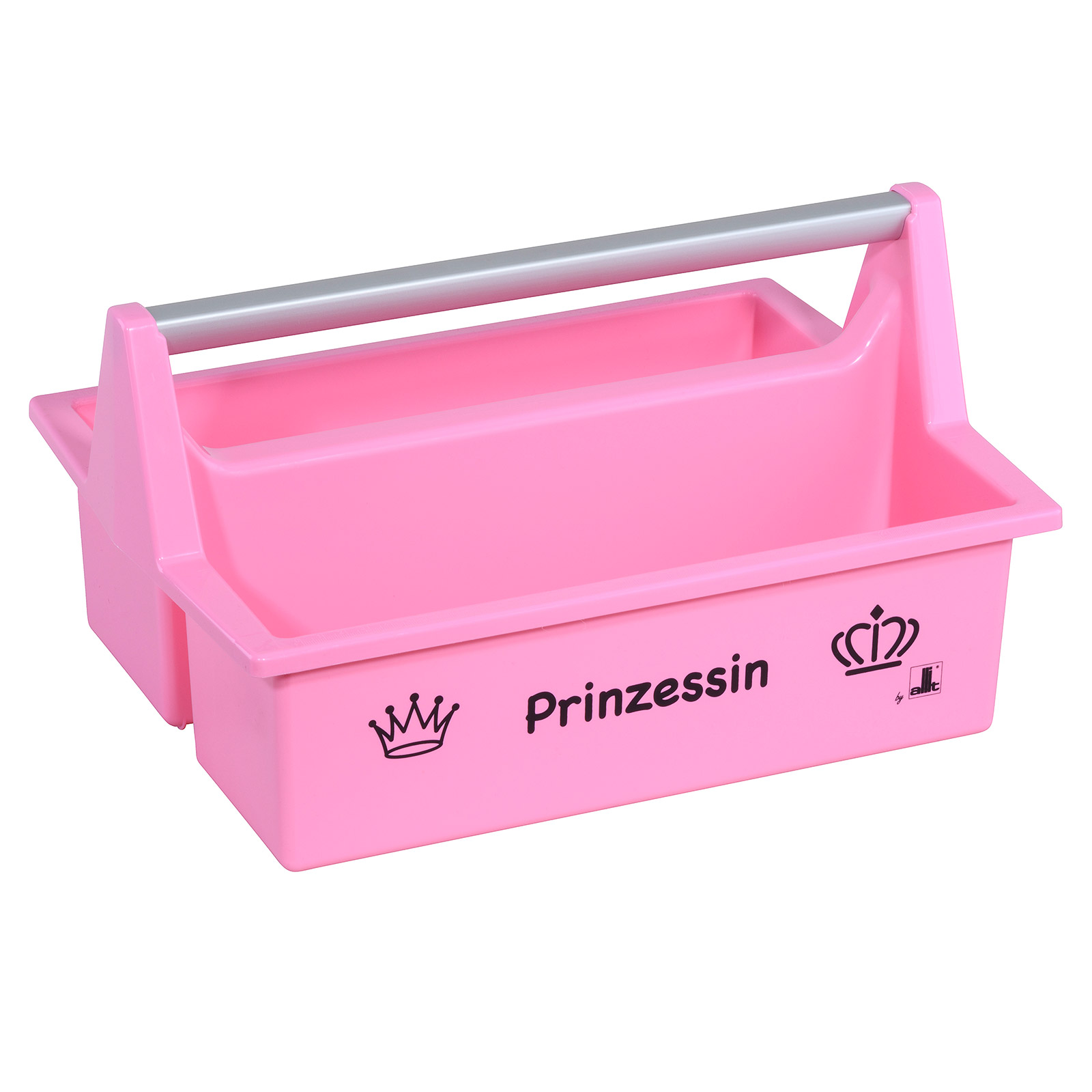 Tragekasten Prinzessin, Kunststoff mit Spruch, 2 Fächer, ergonomischer Griff, für Kinder, Heimwerker & Alltag, vielseitig nutz