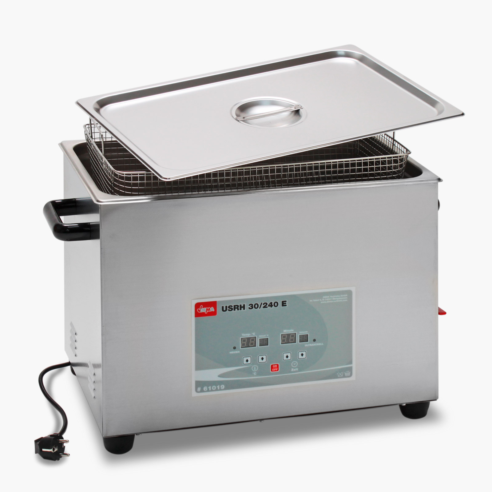 Ultraschallreiniger DUR3000H 30L, mit Heizung & Korb, 600 W Ultraschall, Edelstahl, für Schmuck, Uhren, Brillen & Werkstattteile