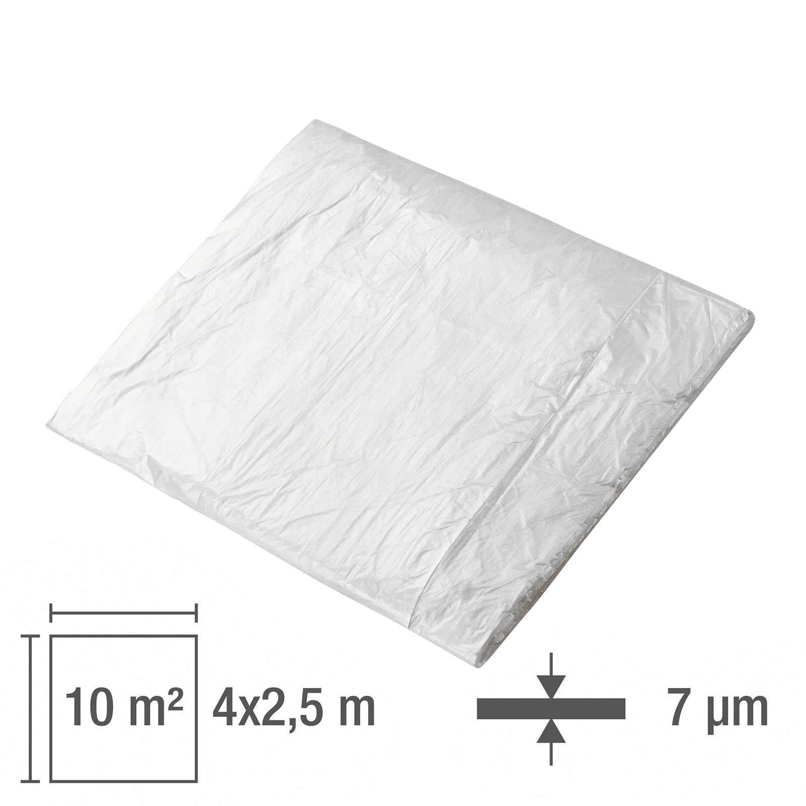 KesTek HDPE-Abdeckfolie 4x2,5 m, 7 μm, transparent Schutz vor Staub, Schmutz & Farbspritzern, wiederverwendbar