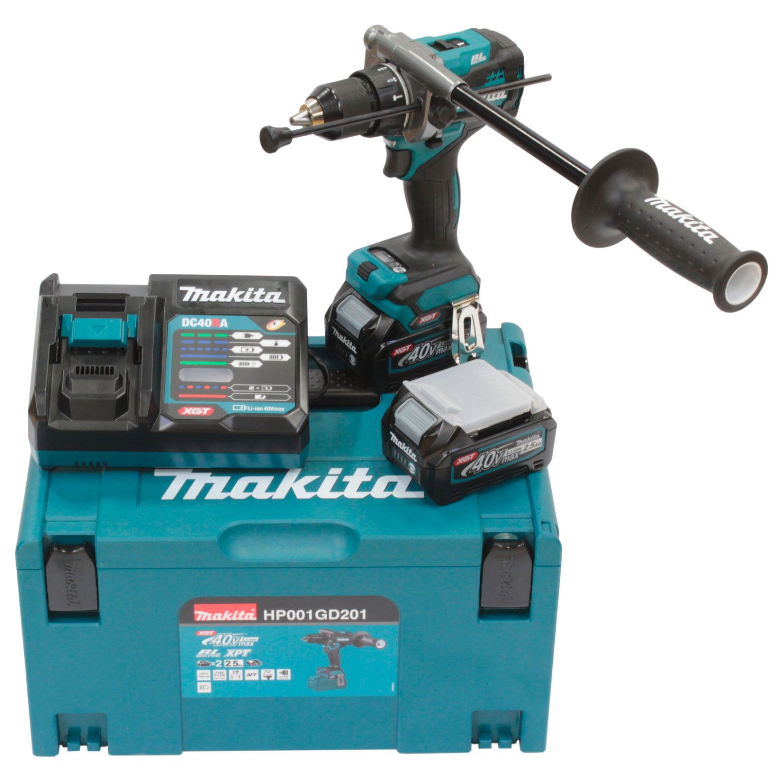 Makita 40V Akku Schlagbohrschrauber HP001GD-201 mit Akku und Ladegerät