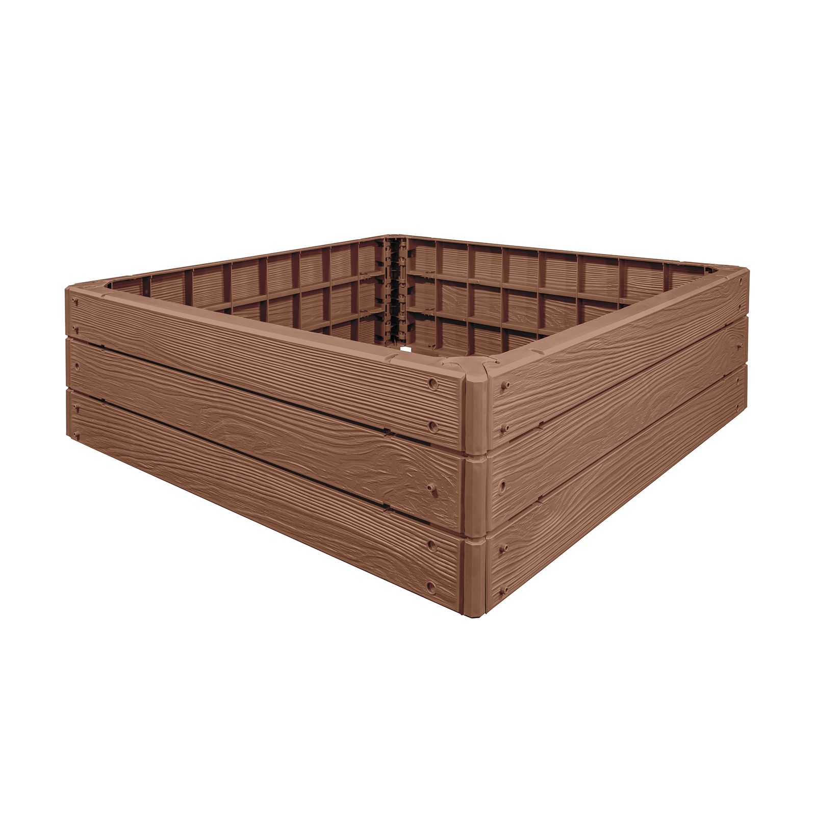 Fixkraft Beetumrandung Braun Quadrat, Hochbeet, Beeteinfassung, Beetbegrenzung, Gartenbeet, Pflanzbeet Umrandung