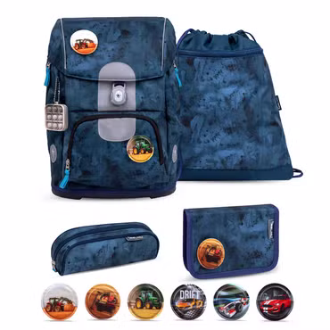 BELMIL Schulranzen Set Motion Blue Splash inkl. 6 Patches